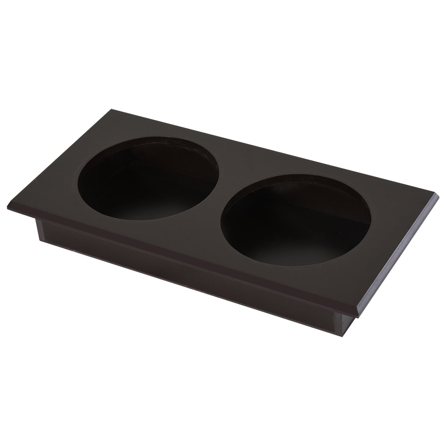Pet Feeding Station, Double Stainless Steel Bowls, MDF Espresso Finish