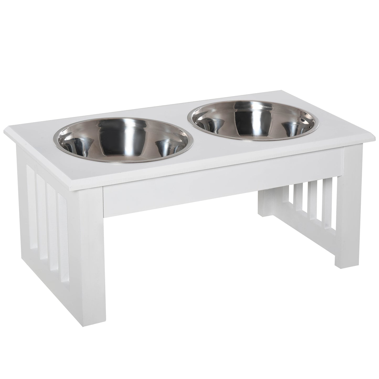 Dog Feeding Station with Stainless Steel Bowls, Elevated
