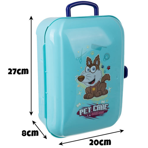 Dog Grooming Toy Set with Accessories in Backpack