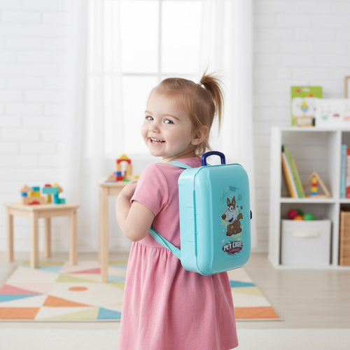 Dog Grooming Toy Set with Accessories in Backpack