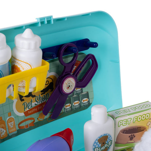 Dog Grooming Toy Set with Accessories in Backpack