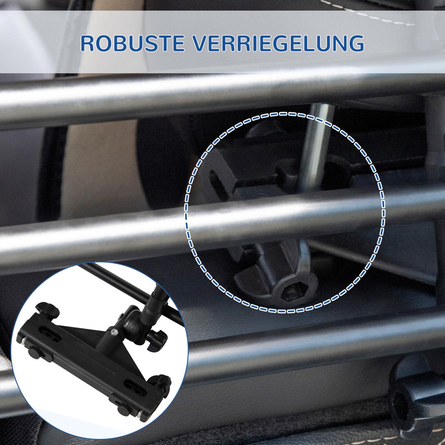 Car dog guard, black - adjustable, non-slip, 85-140x40-50 cm