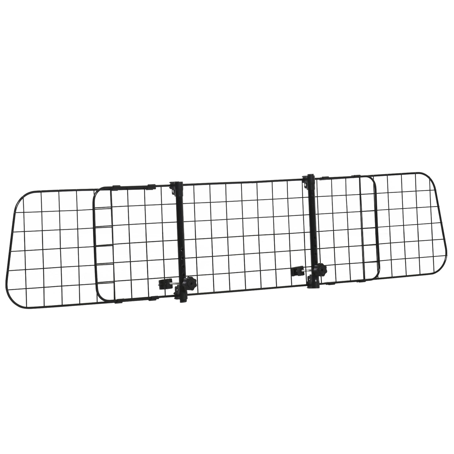 Universal adjustable dog guard in black metal for car trunk