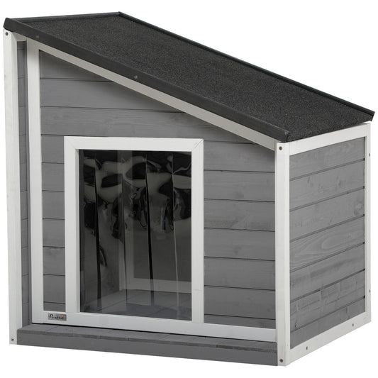 Weatherproof Spruce Wood Dog house with asphalt roof, 77 cm