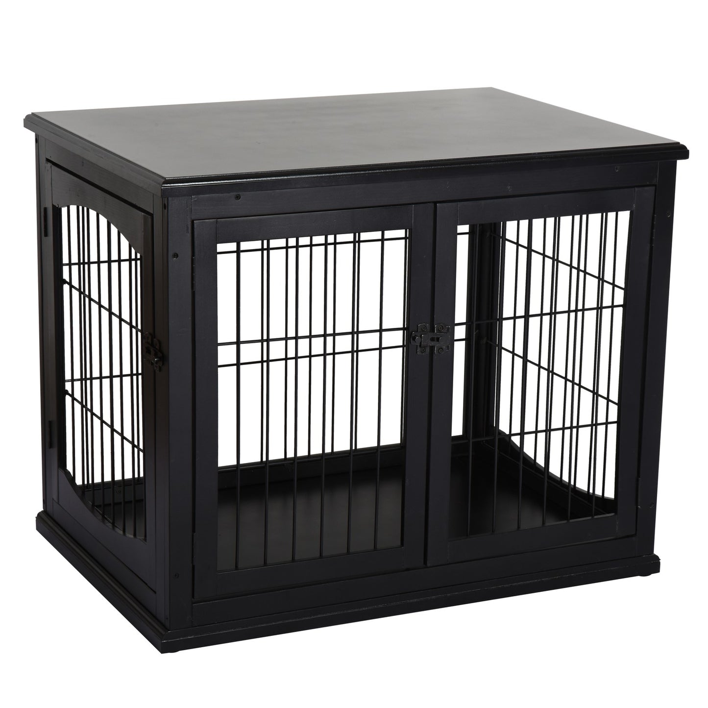 Indoor dog house with table top - Black, 81x58.5x66 cm