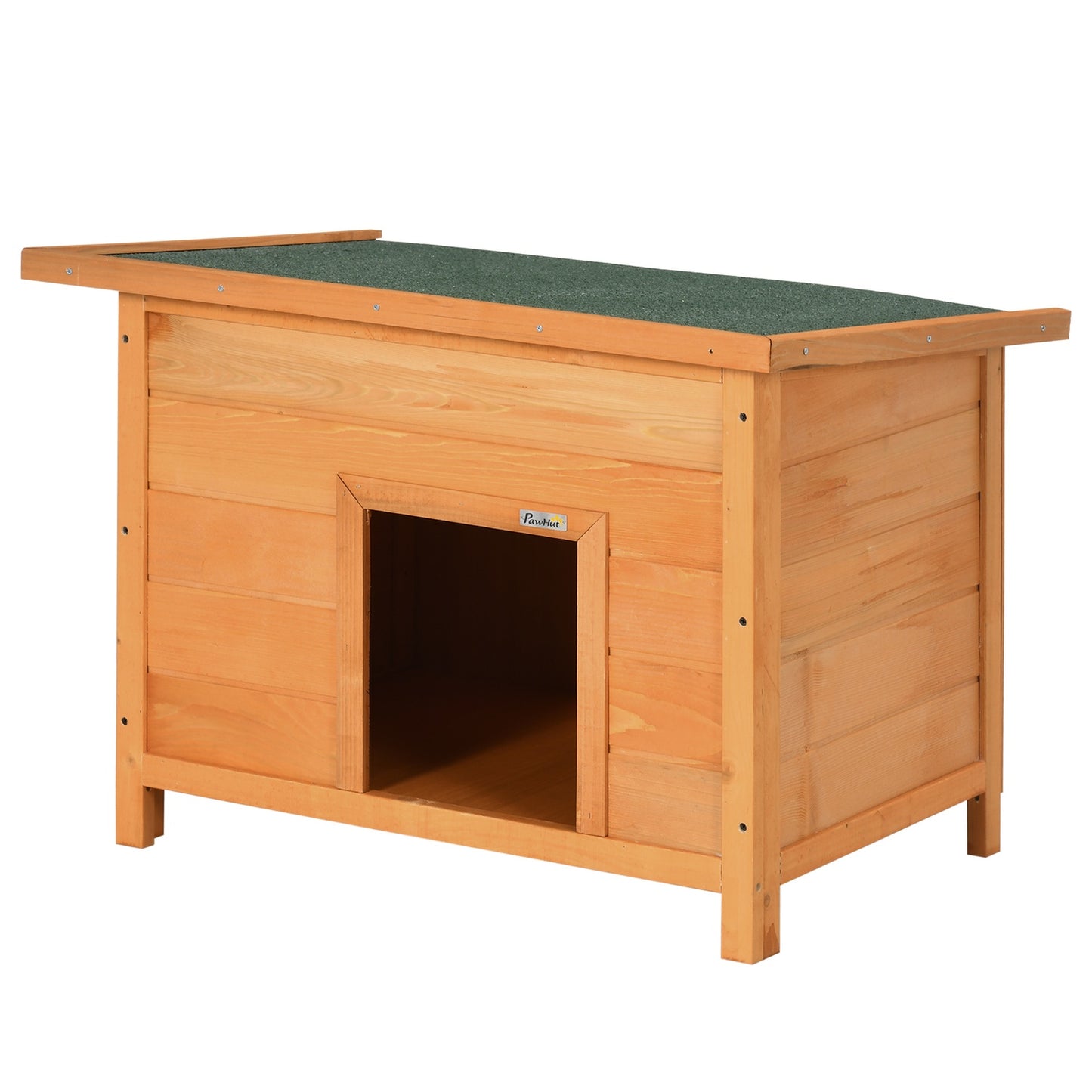 Spruce Wood Dog Kennel With Roof - Cozy Pet House 82x58x58 Cm