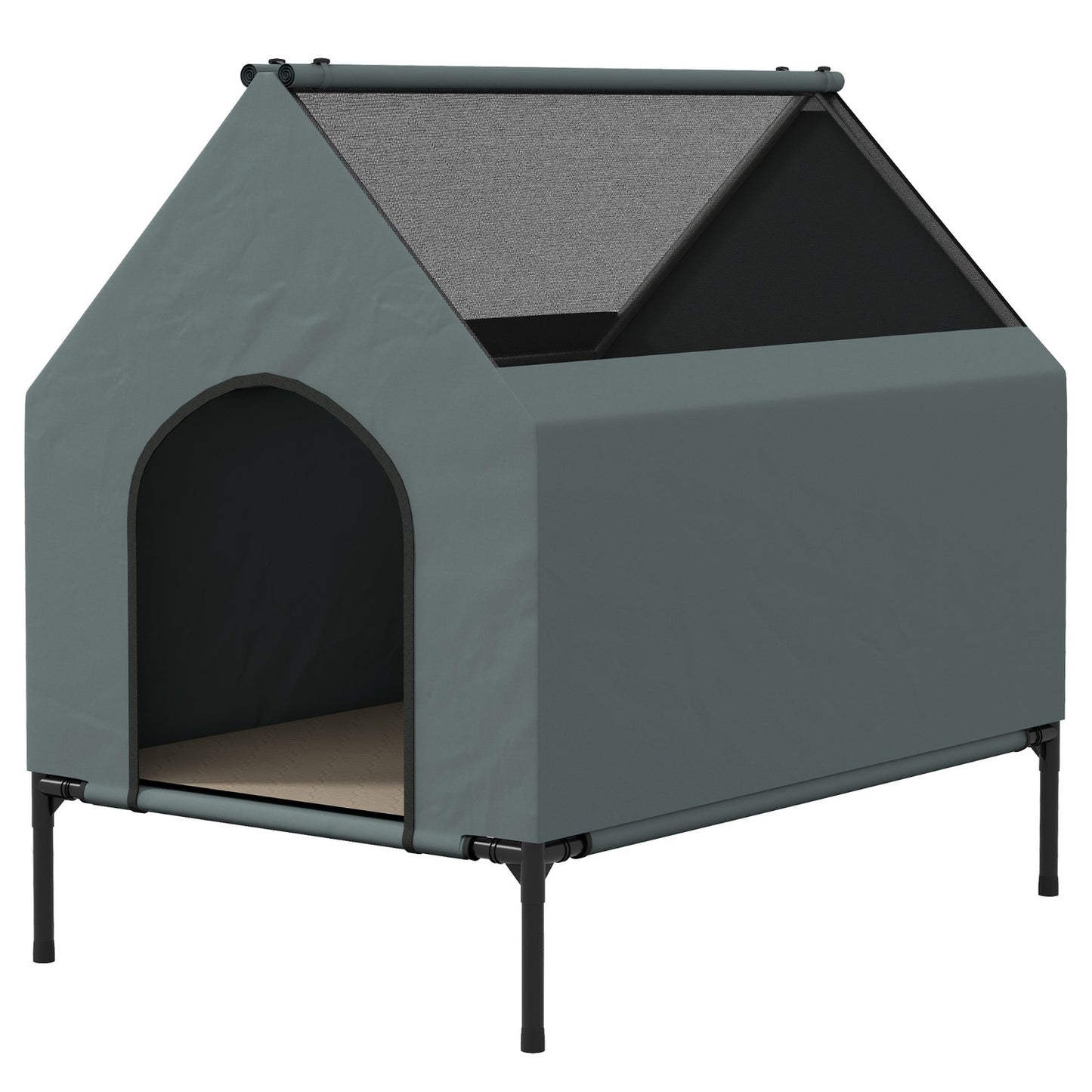Dog kennel with mesh window and removable lid for small/medium dogs