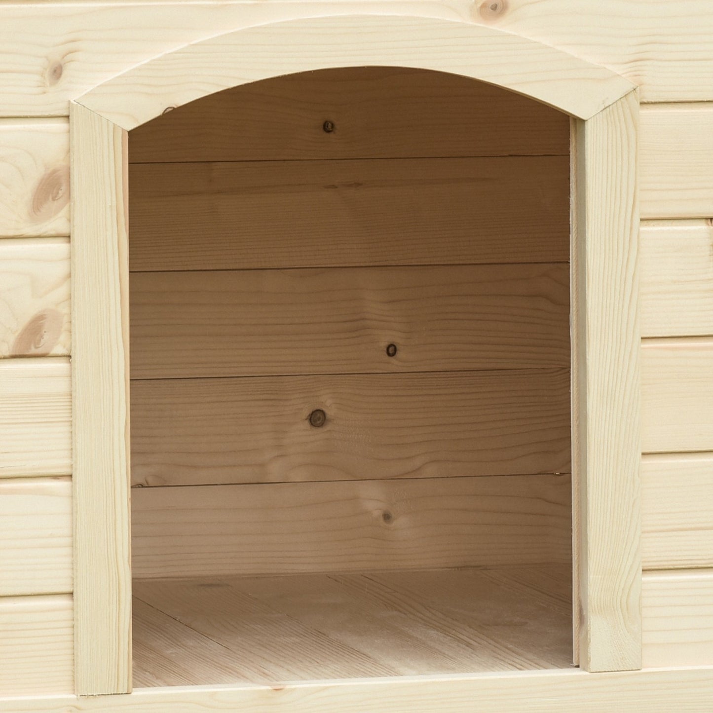 Collapsible dog house in solid wood, Natural, 78x51x62 cm