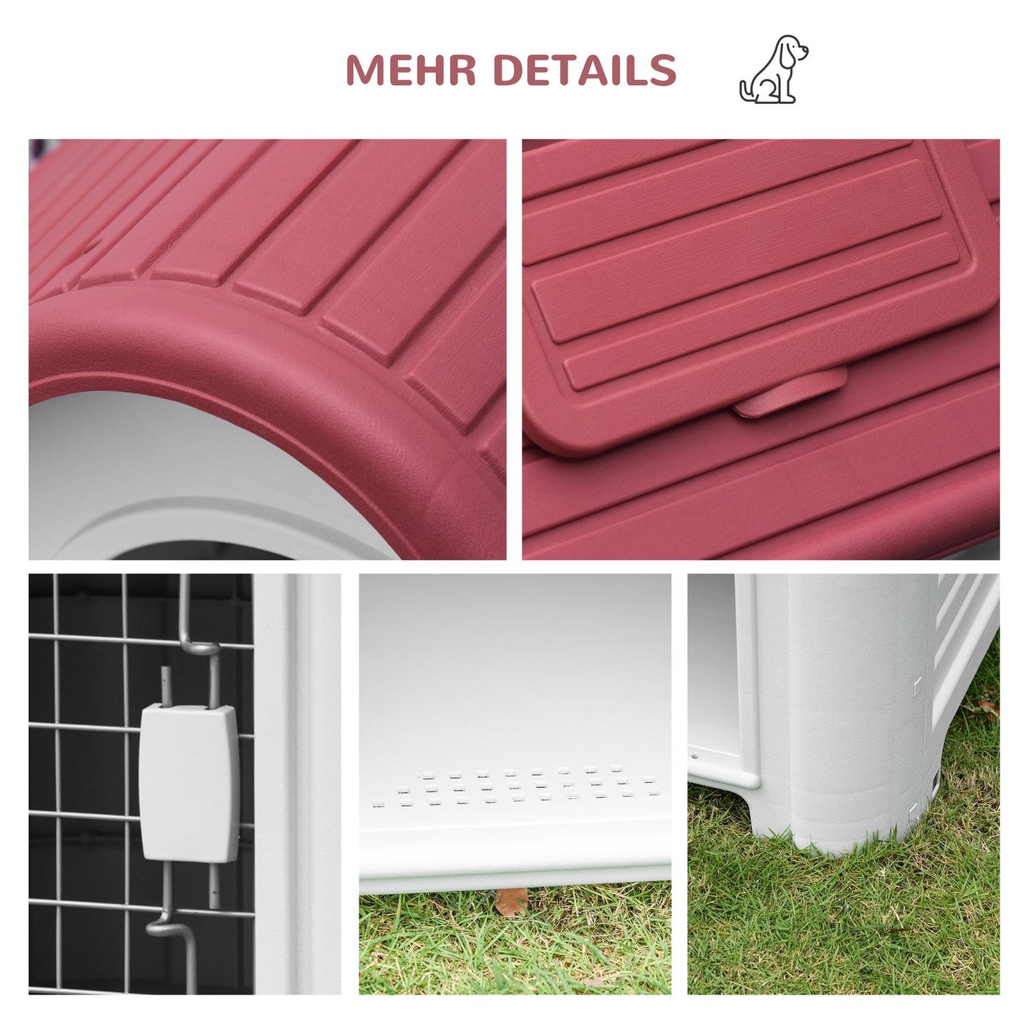 Outdoor dog kennel with roof, waterproof, air circulation