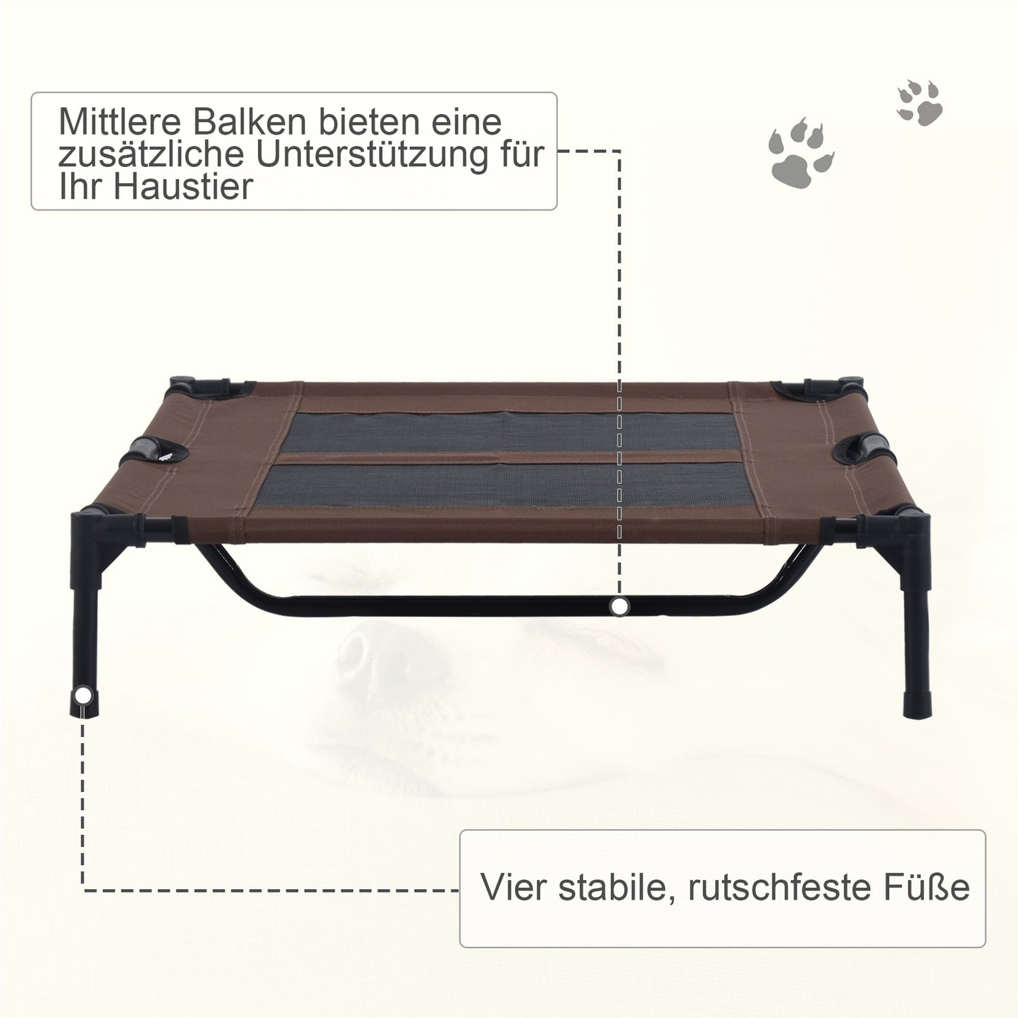 Outdoor dog bed & sofa bed, coffee brown, 92x76x18cm