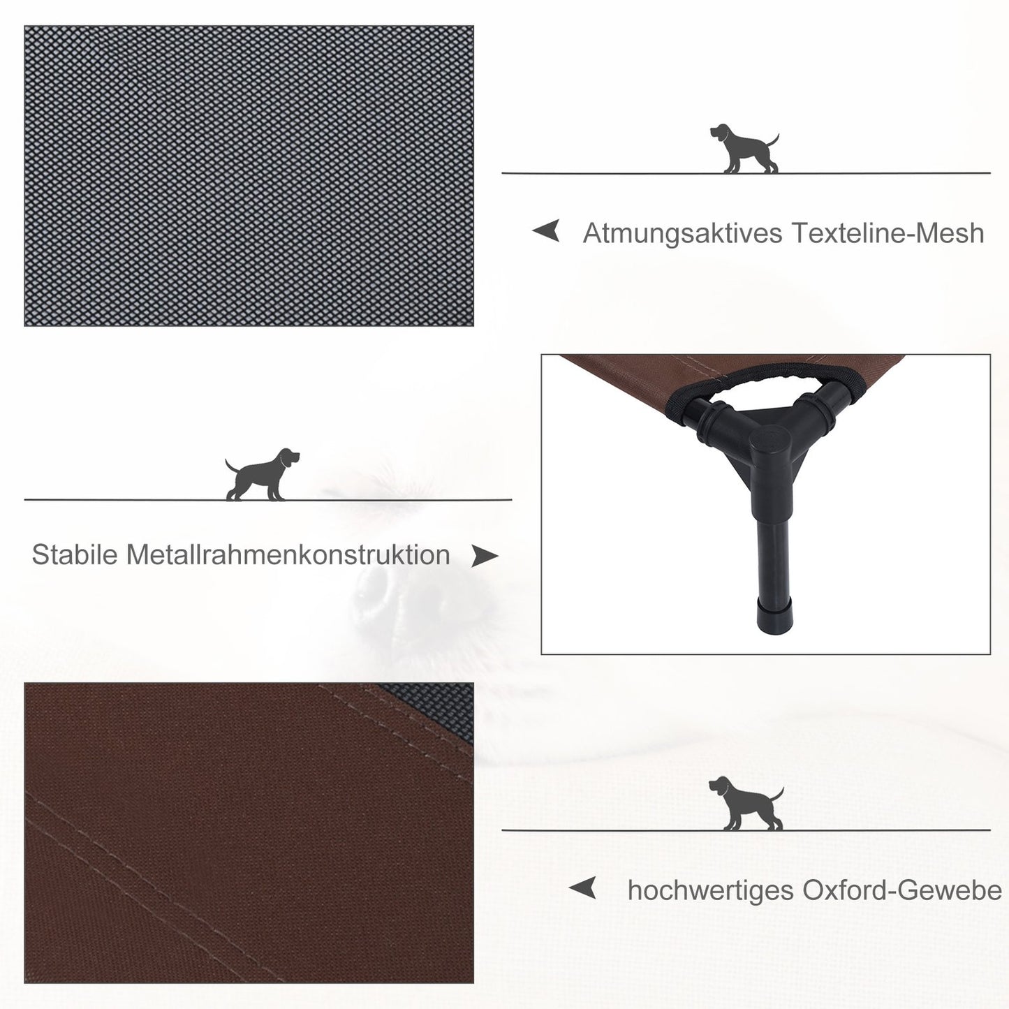 Outdoor dog bed & sofa bed, coffee brown, 92x76x18cm