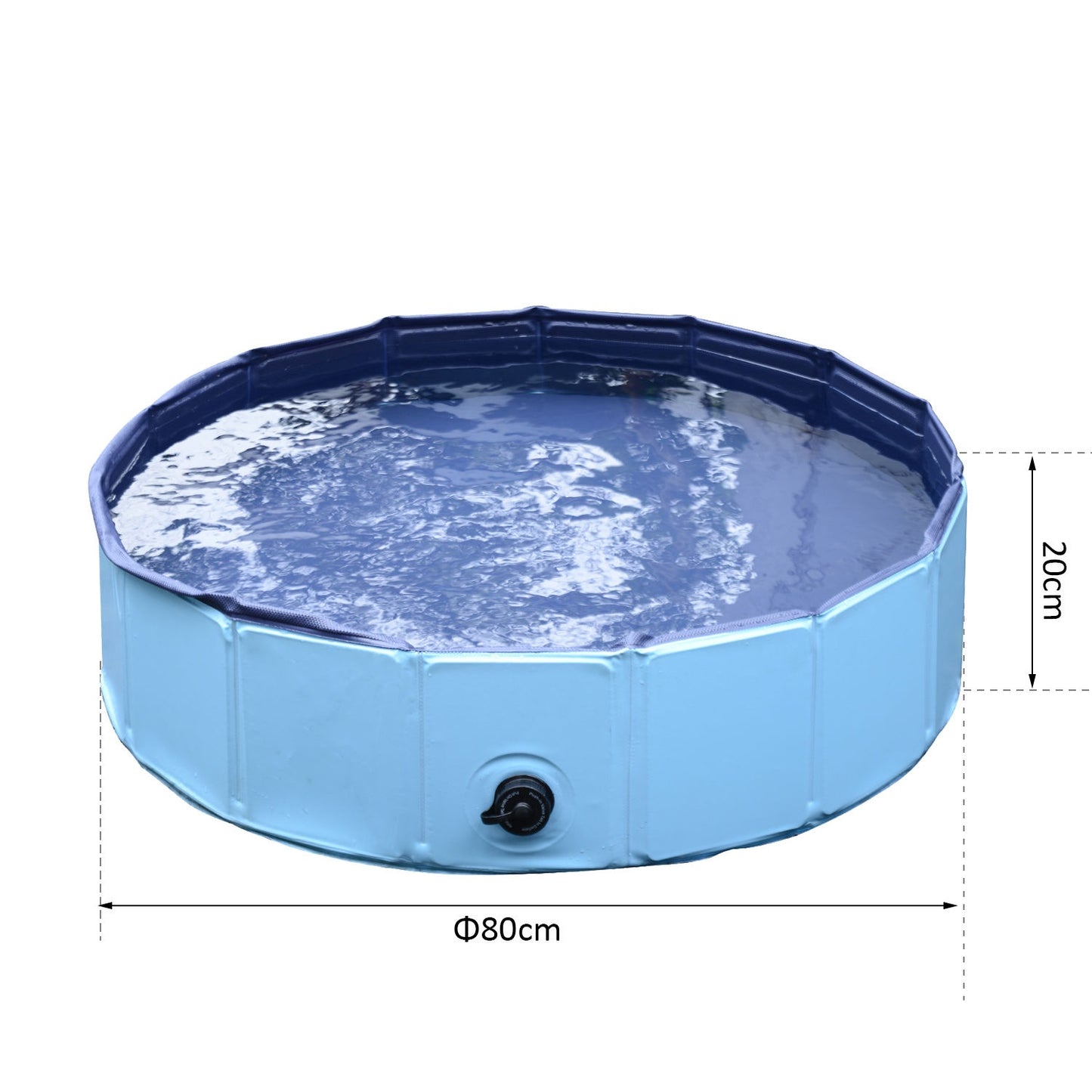 Paddling pool for dogs - durable PVC and wood, 80 cm blue