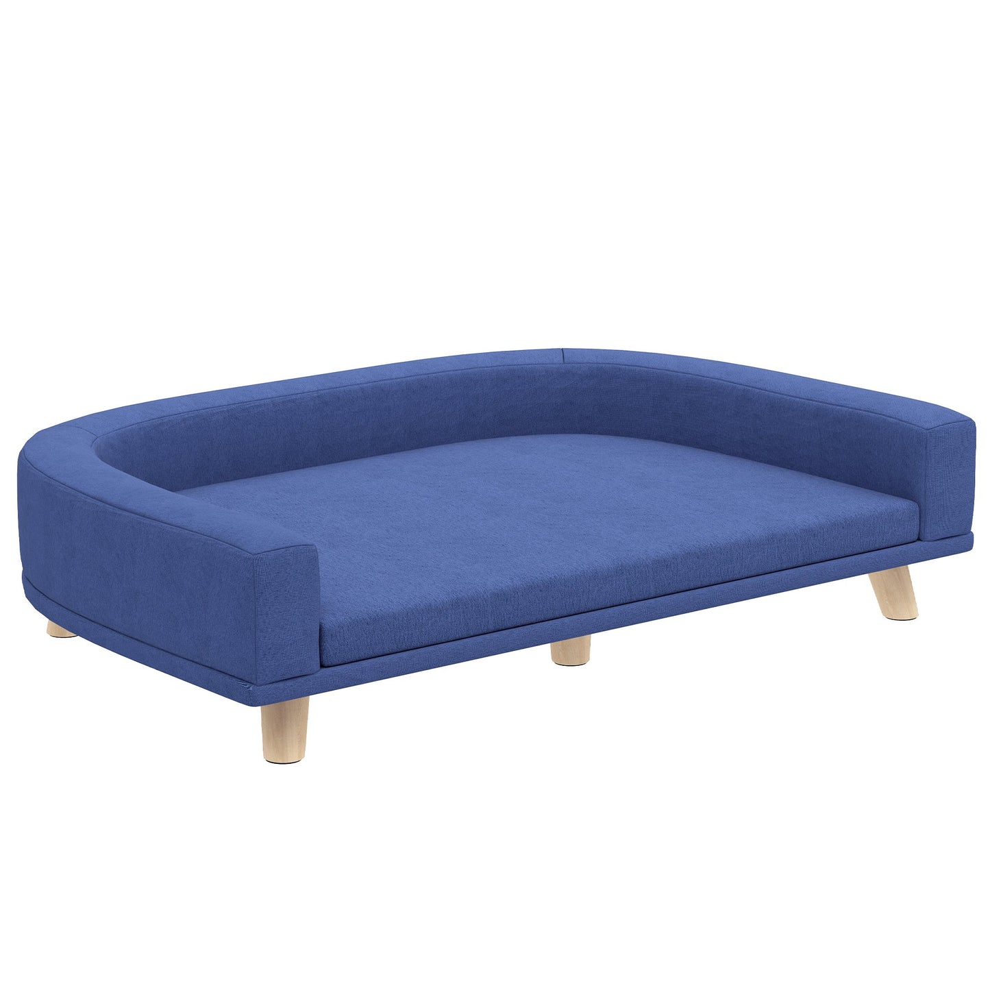 Dog Sofa Bed, Eucalyptus Wood, 98 x 67 x 25 cm, Blue