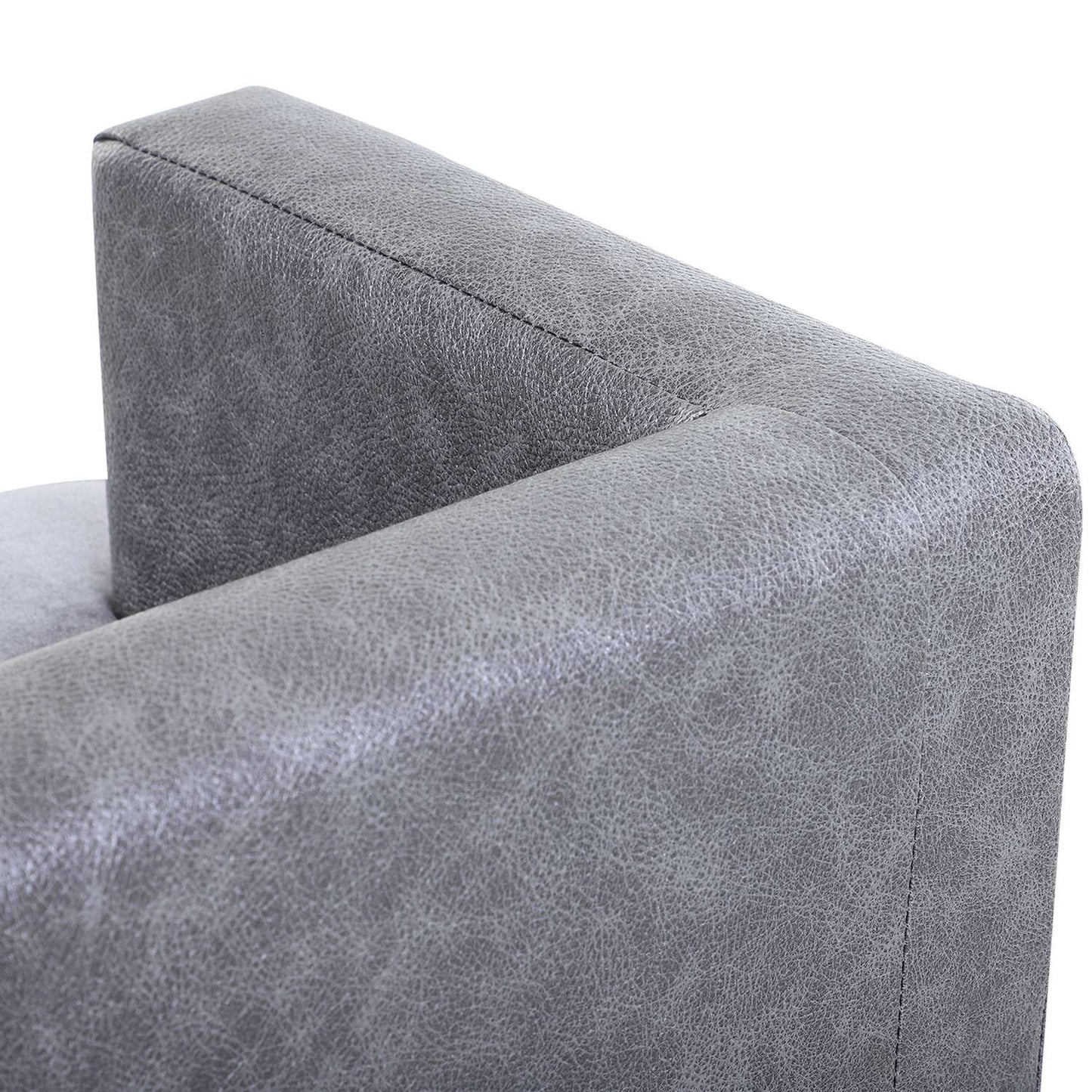Comfortable gray pet sofa, artificial leather and plush, 68x41x32 cm