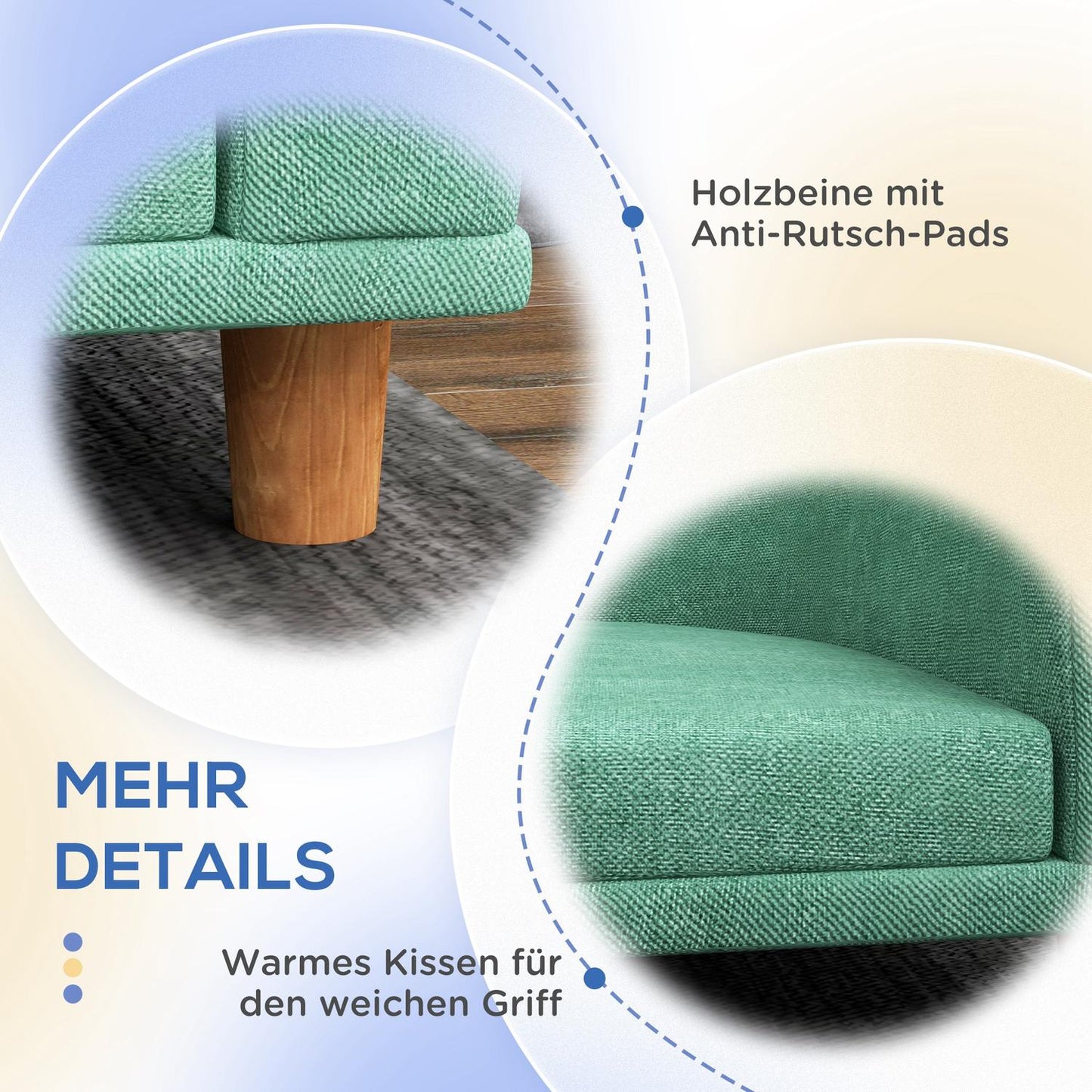 Comfortable pet sofa with cushion, elevated green design