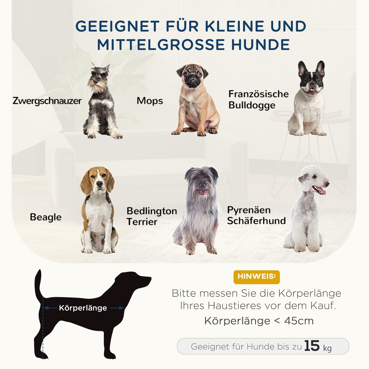 Sofa bed for dogs with raised design, washable cover, gray