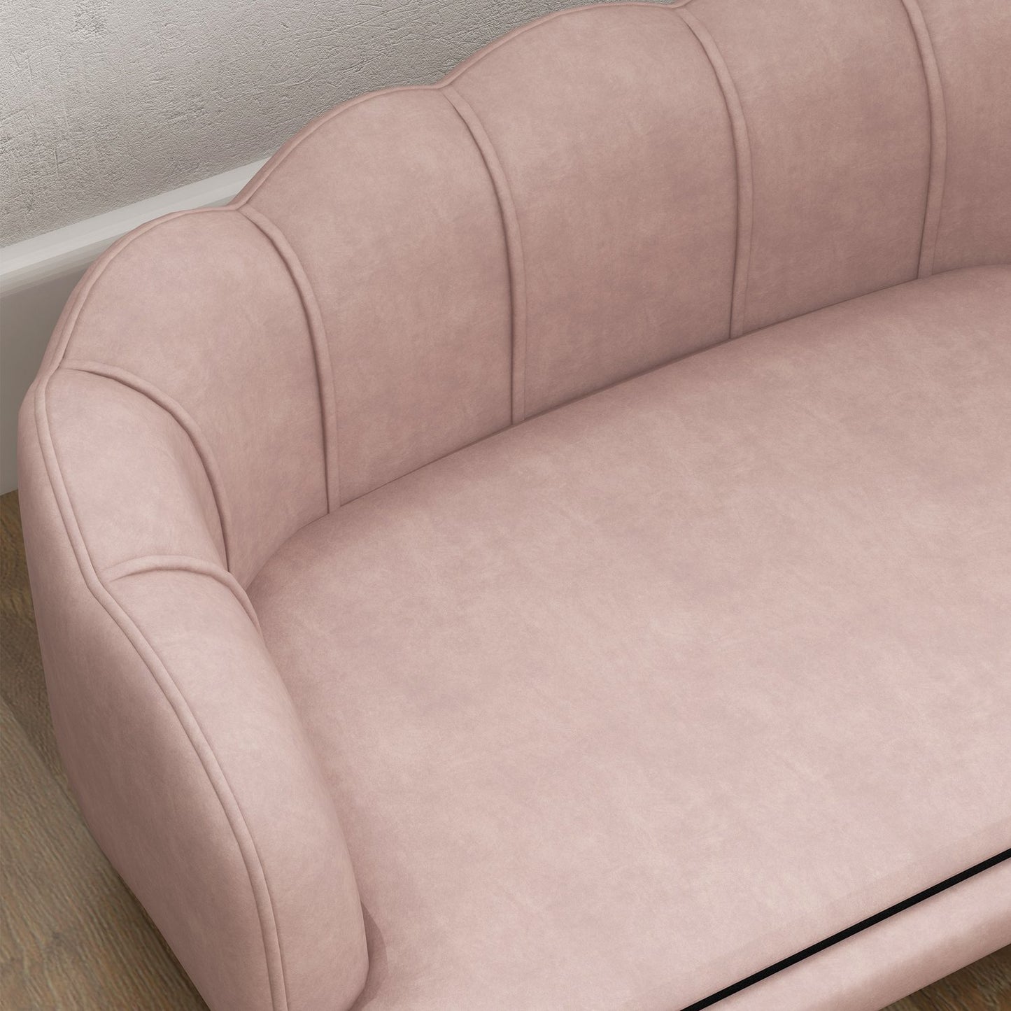Pet sofa with washable cover, wooden legs - pink