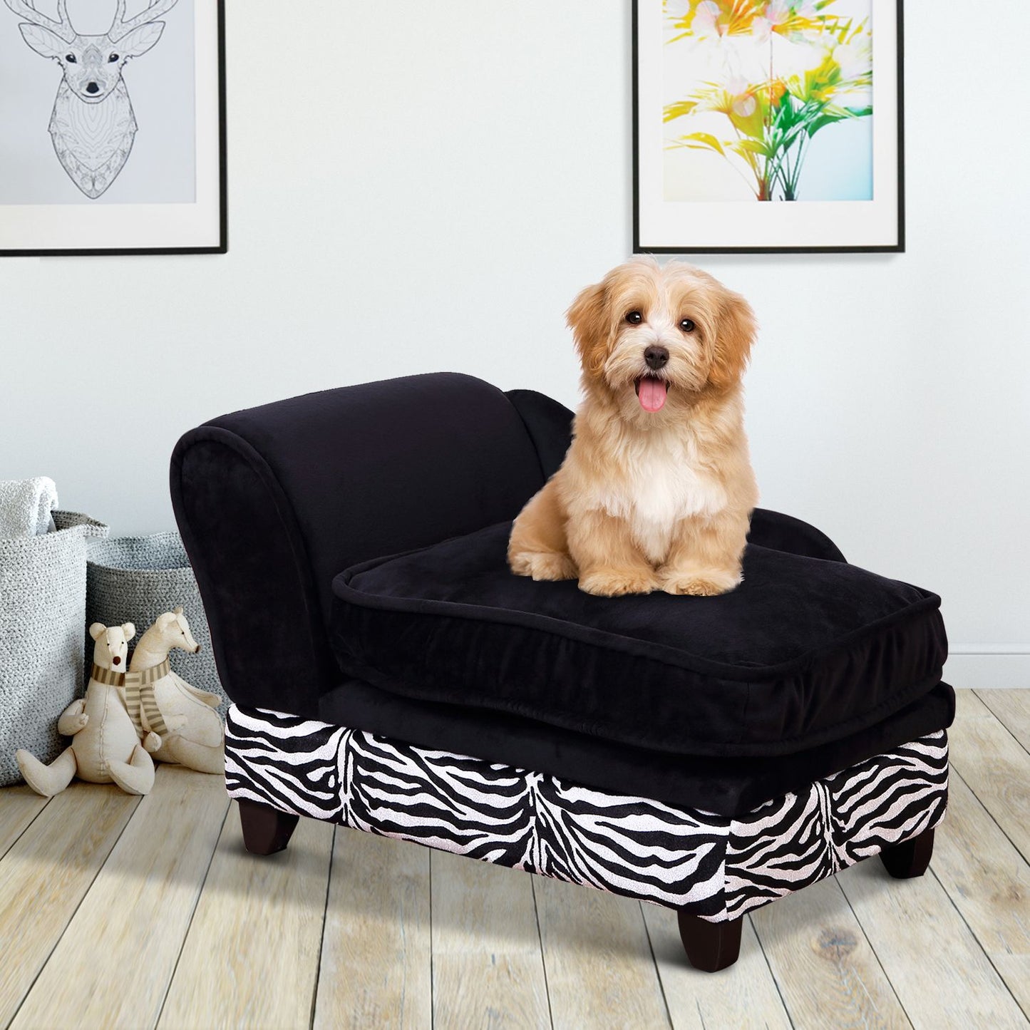 Sofa for pets with storage, dog and cat bed