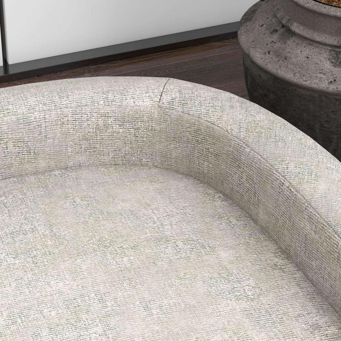 Dog sofa with cushion, raised design and wooden legs, gray