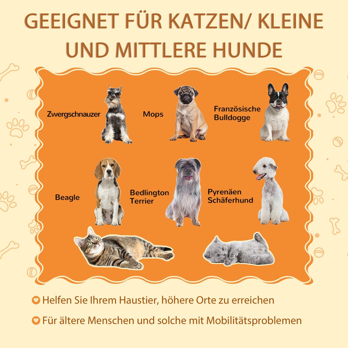 Pet Stairs and Storage - 4 Step Polyester, Light Grey