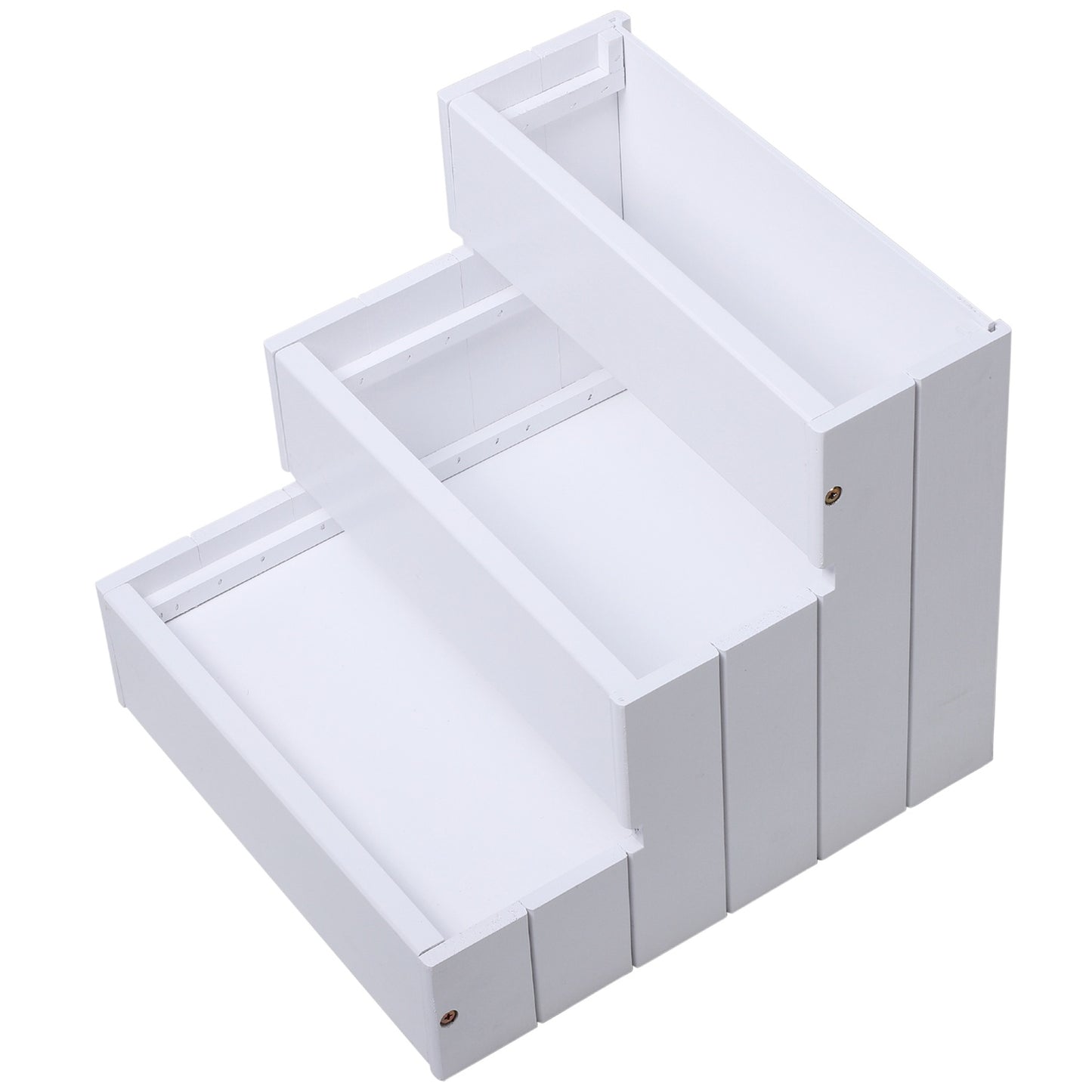 Pet stairs with carpet & storage, pine, white