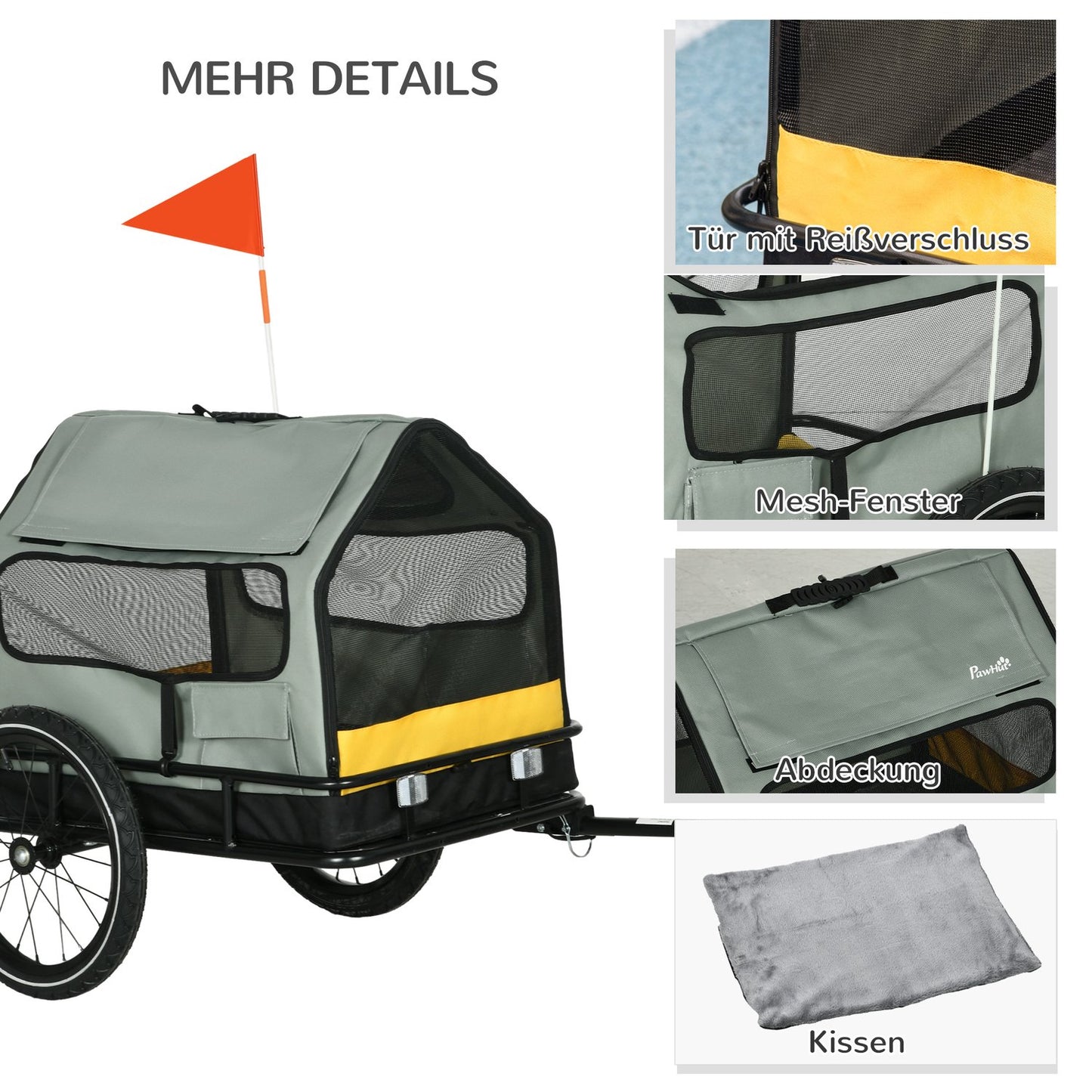 Dog bike trailer for small dogs, 3-in-1 pet house & cargo