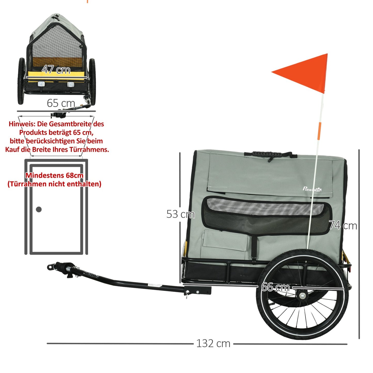 Dog bike trailer for small dogs, 3-in-1 pet house & cargo