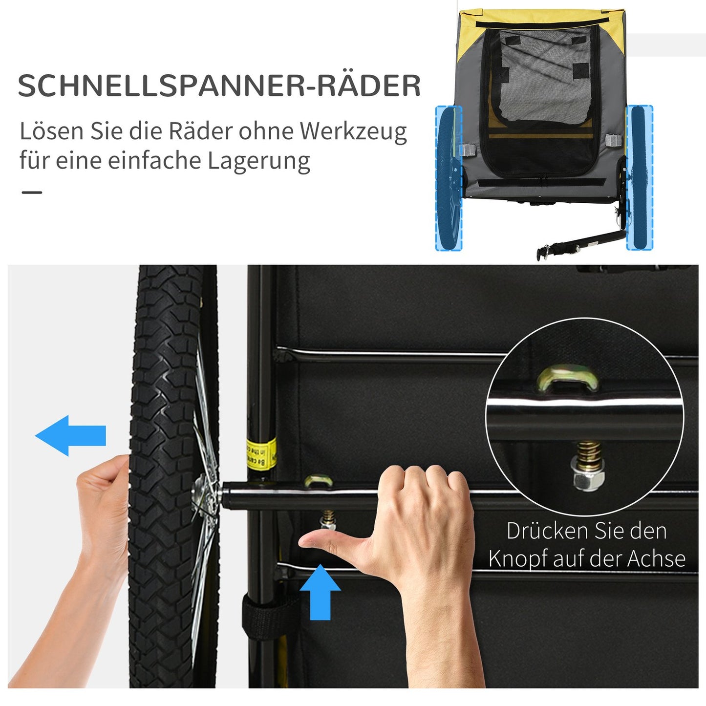 Collapsible dog bike trailer with mesh window and reflectors