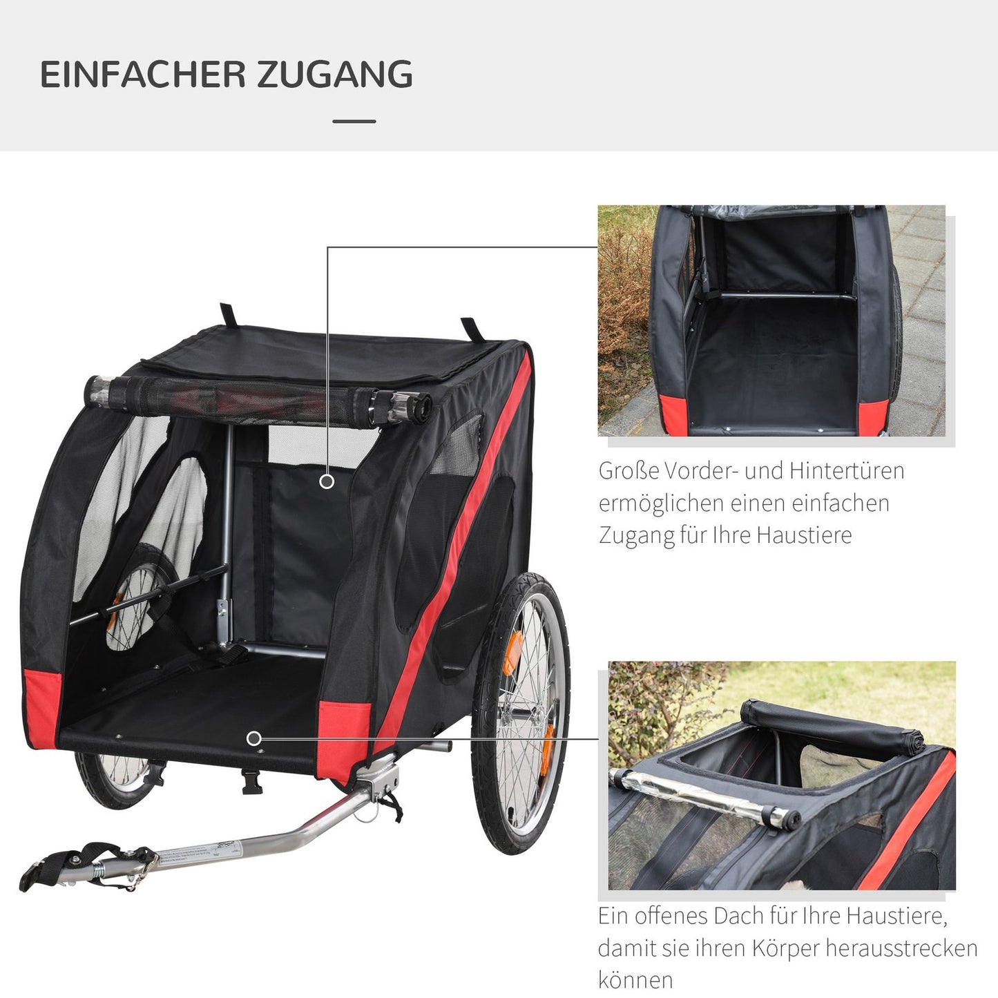 Heavy Duty All-Terrain Dog Bike Trailer, Weatherproof