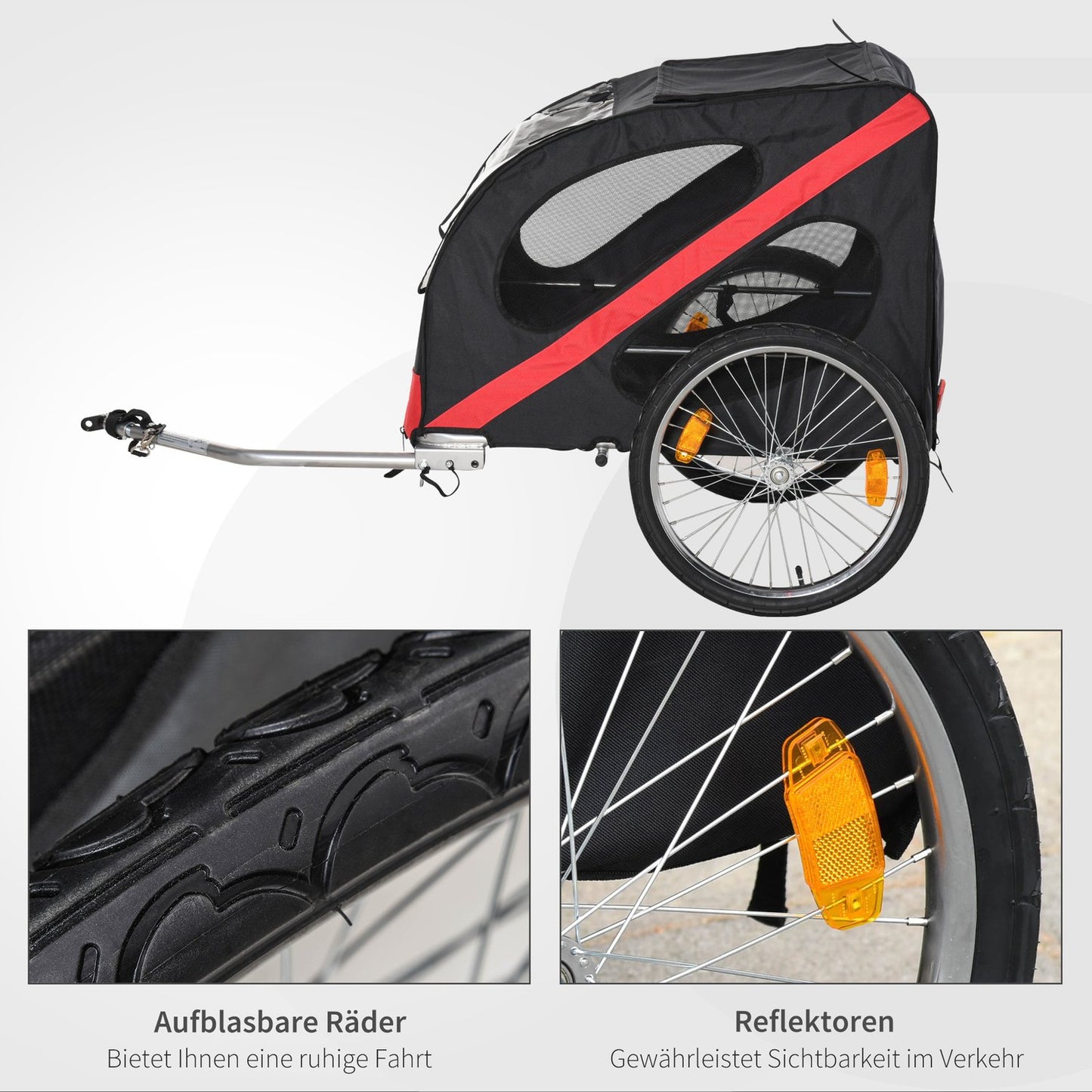 Heavy Duty All-Terrain Dog Bike Trailer, Weatherproof