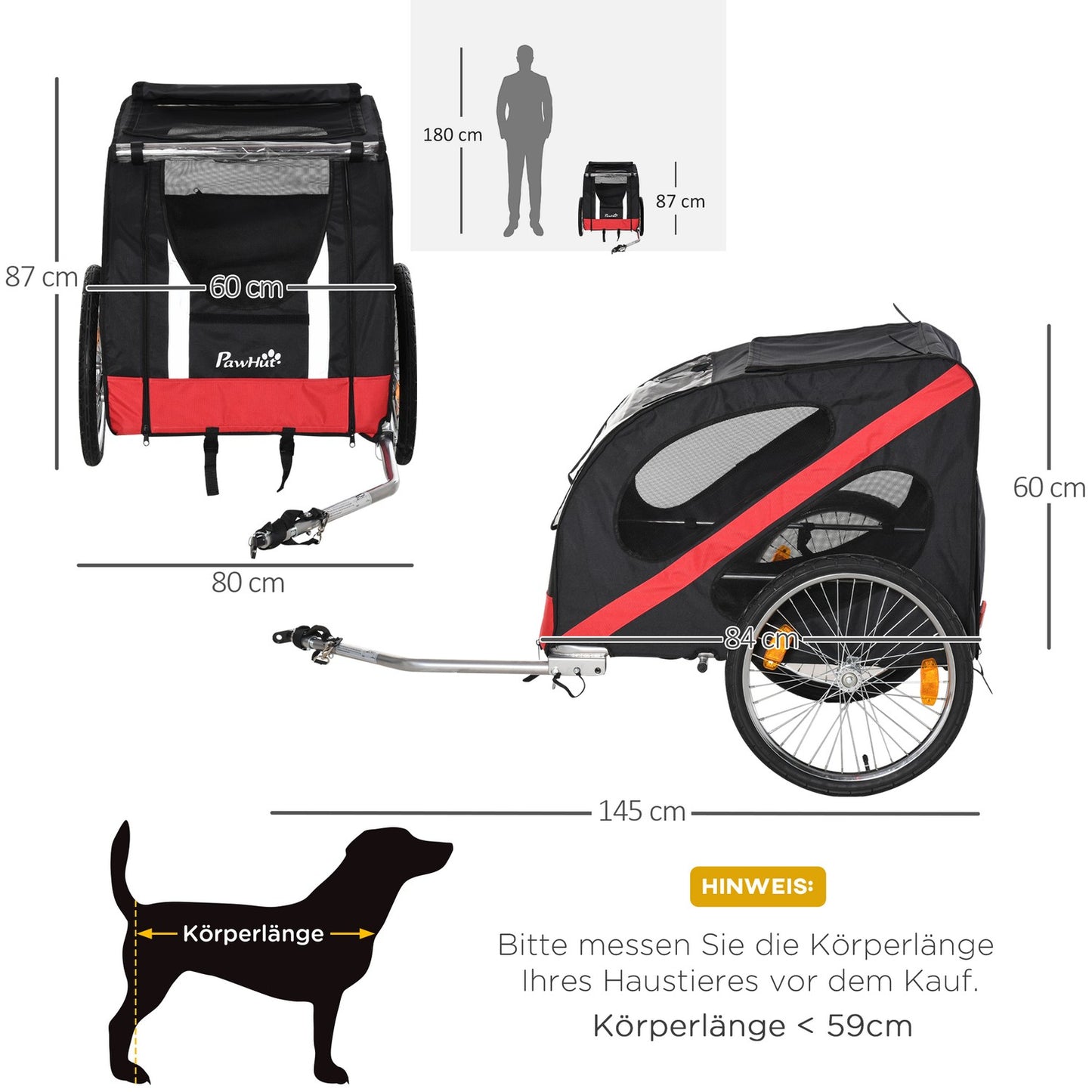 Heavy Duty All-Terrain Dog Bike Trailer, Weatherproof