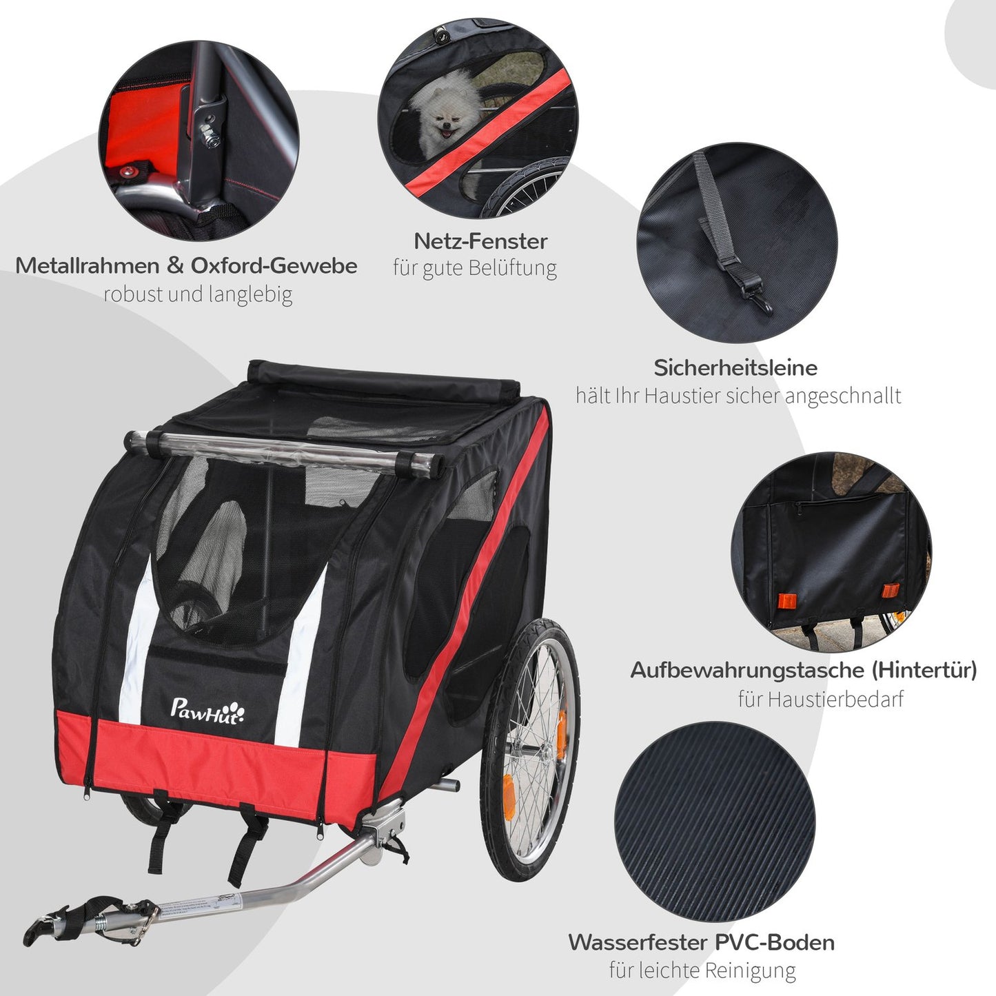 Heavy Duty All-Terrain Dog Bike Trailer, Weatherproof