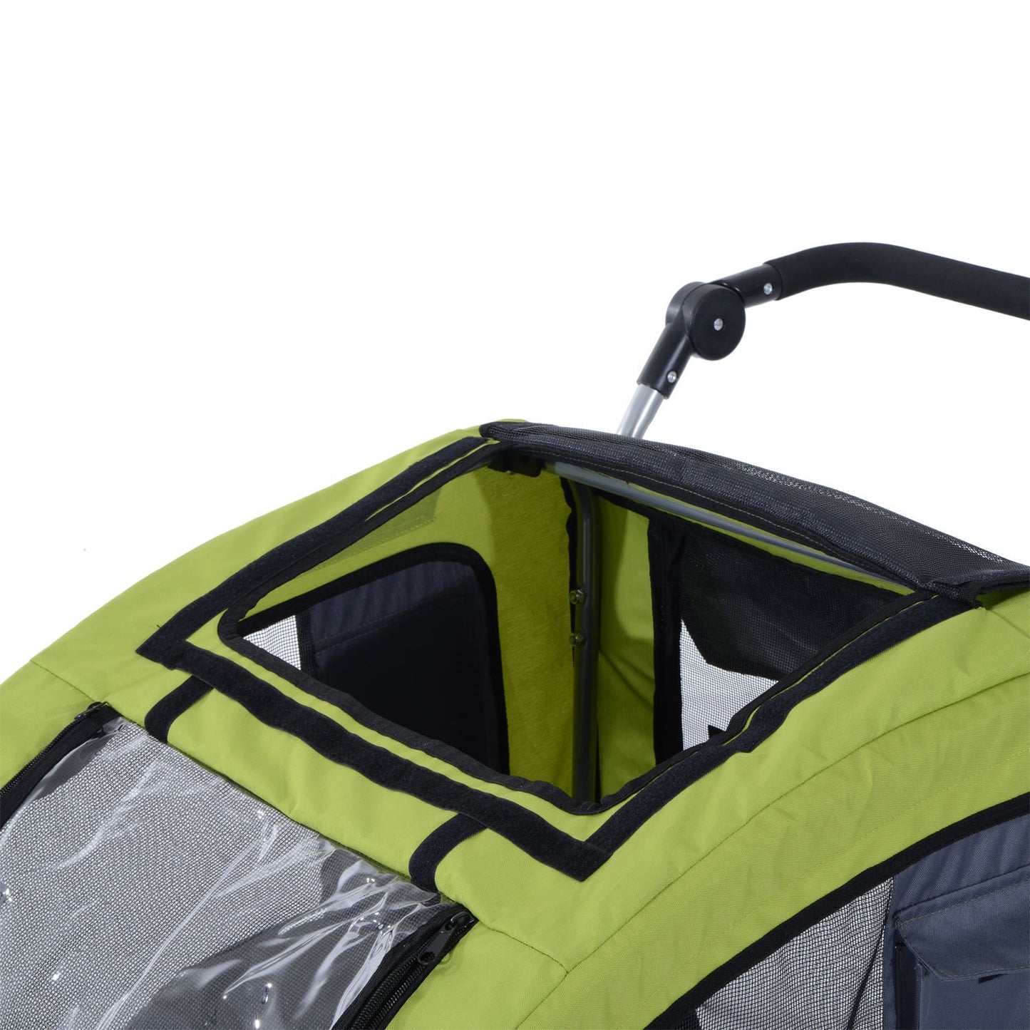 Large Dog Sled Jogger, Stable Bicycle Holder, Green/Grey