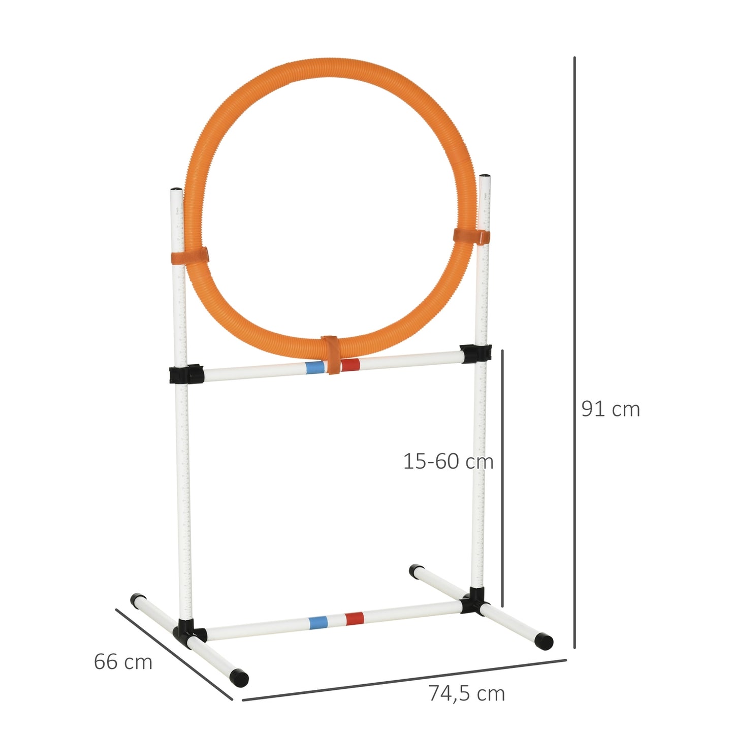 Dog Agility Training Jump Ring, Portable, White/Orange