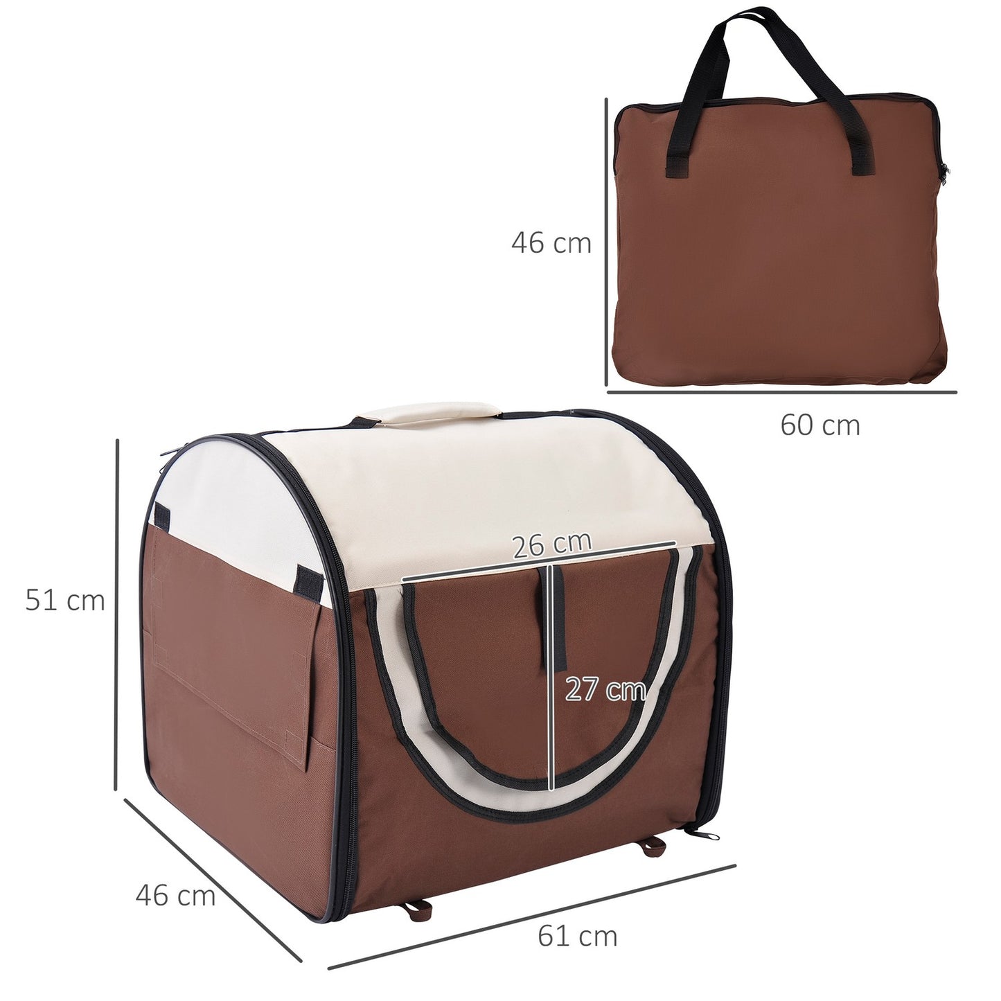 Foldable Pet Backpack Carrier - Waterproof, Comfortable, 61x46x51cm