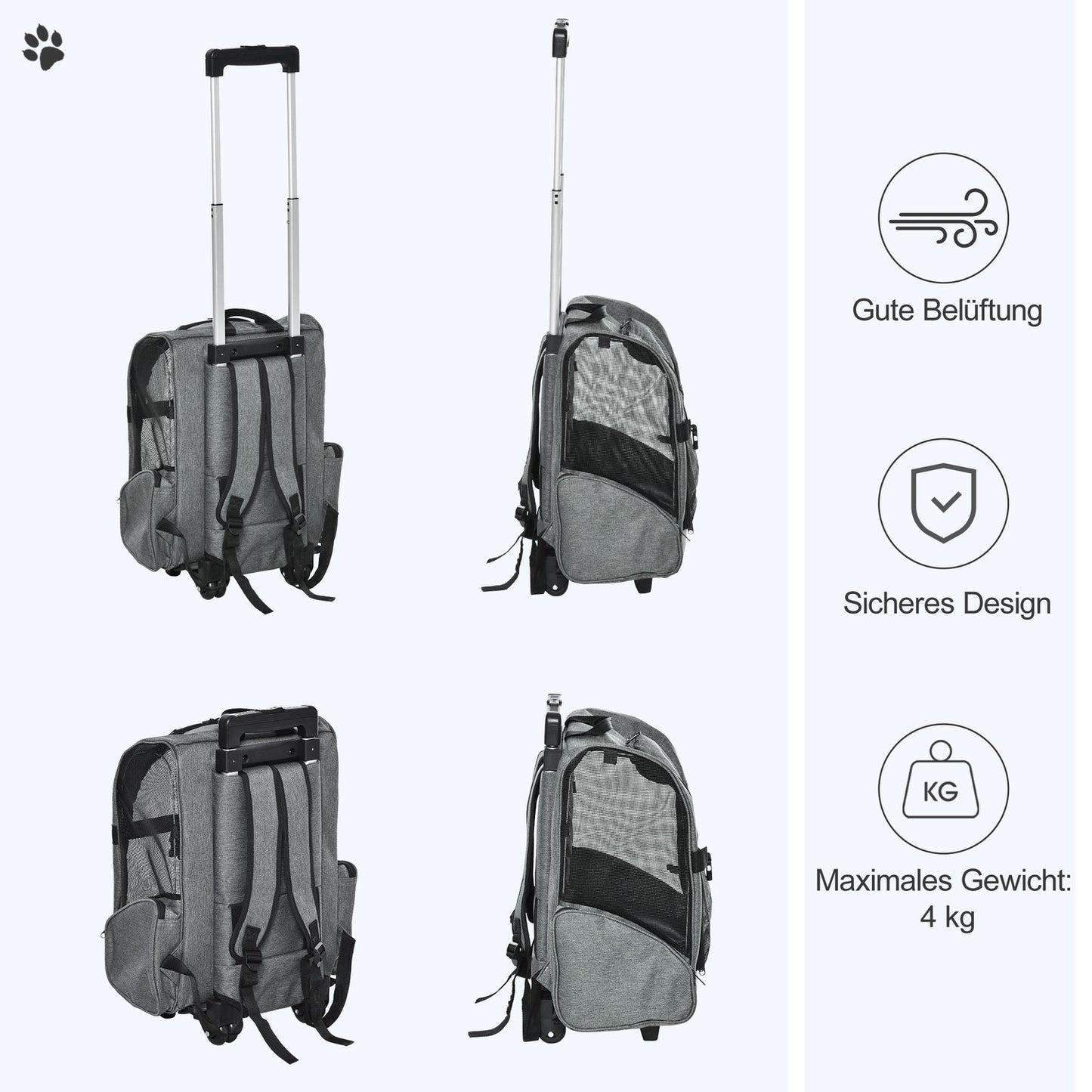 Pet backpack and carrier 2-in-1, breathable fabric, door and window