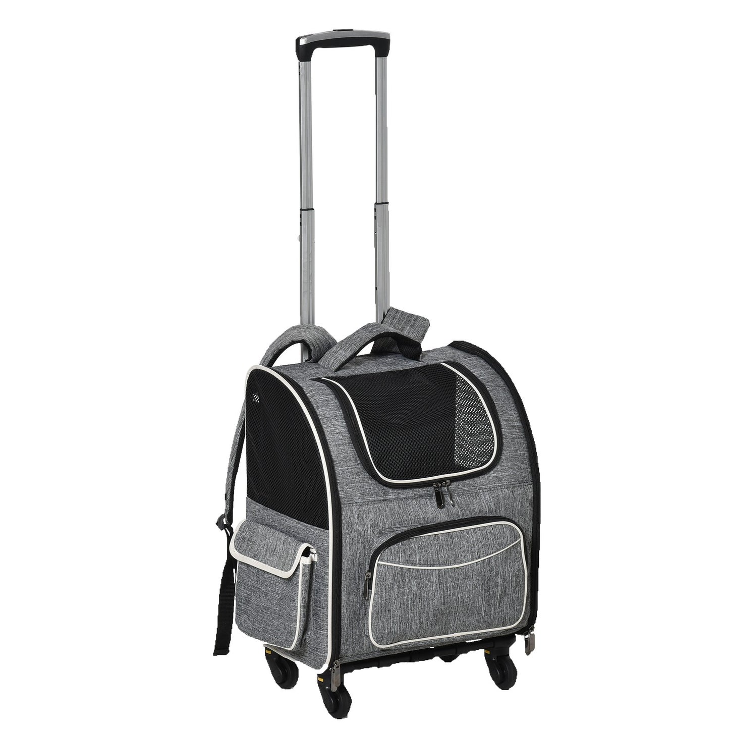 Pet Carrier Backpack & Trolley - Grey, 43x33x51.5 cm