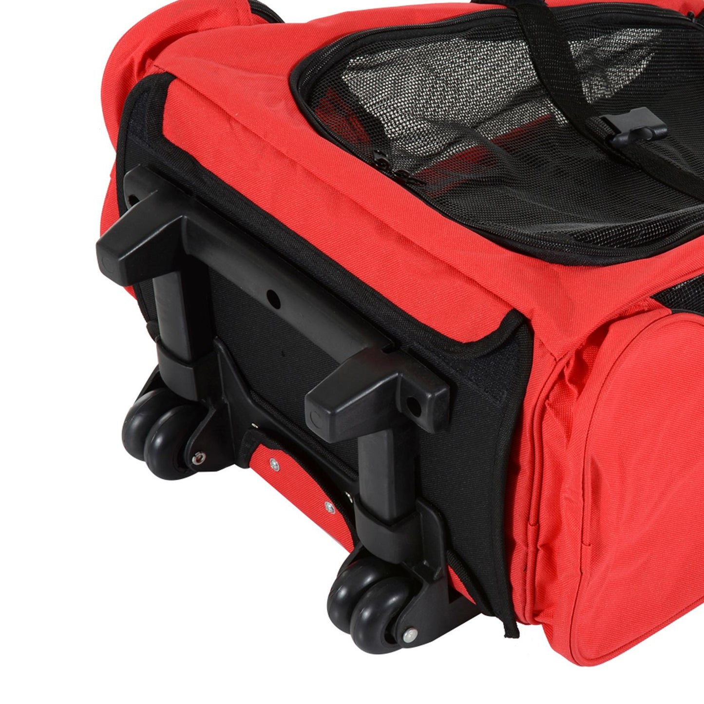 Pet Carrier Trolley Bag, Breathable, Red, 42x25x55 cm