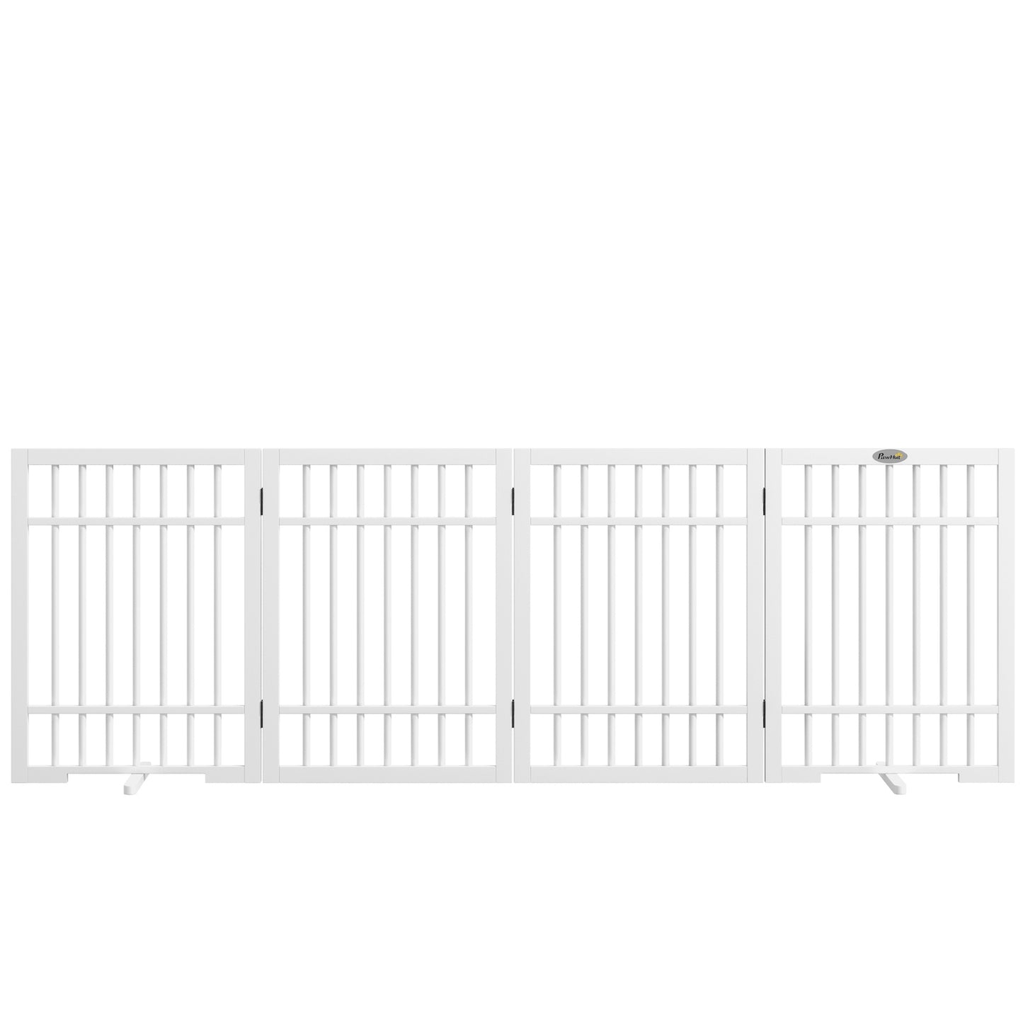 Folding wooden dog gate, 183x61cm, 4-piece set