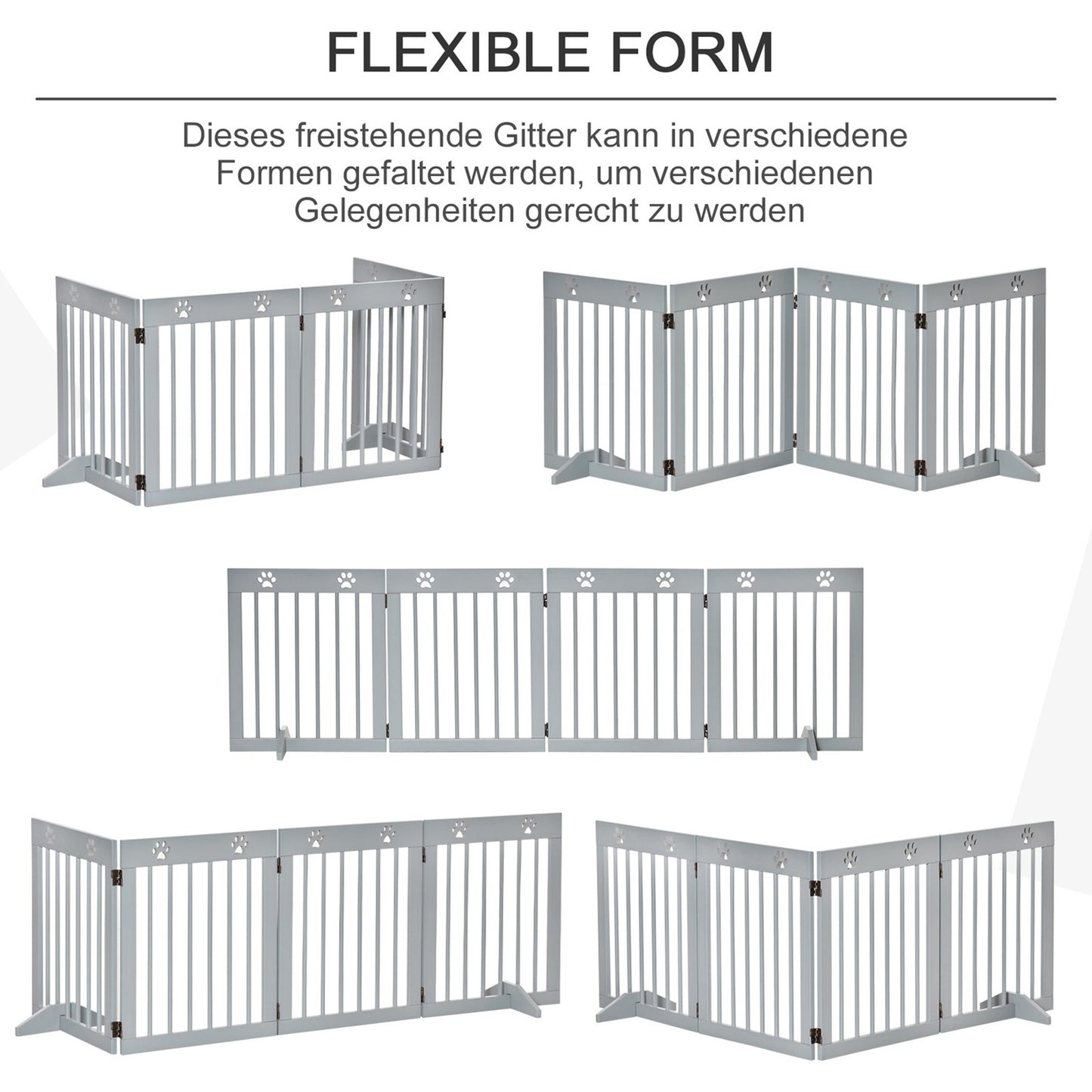 Dog barrier, folding wooden protective gate, 204 x 61 cm
