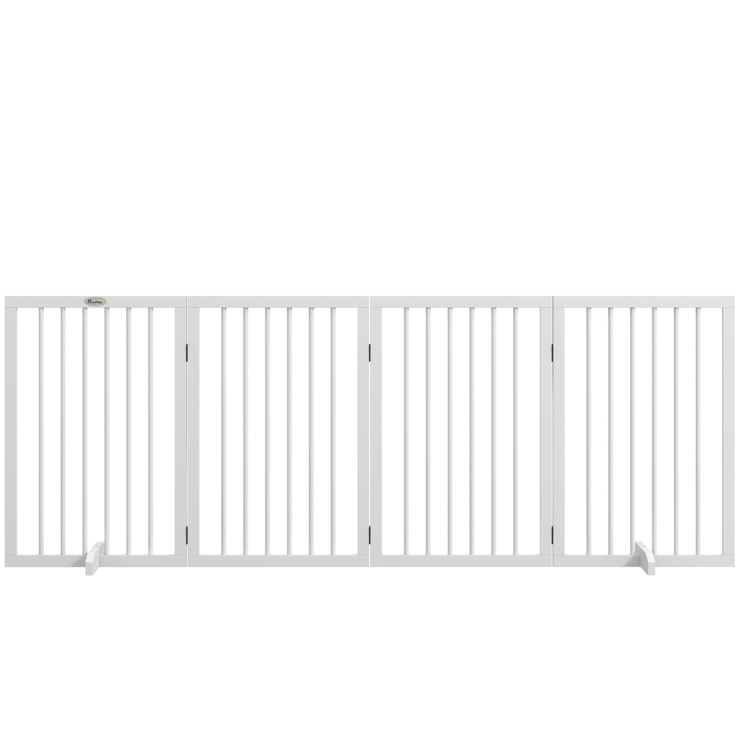 Folding wooden dog gate - 4 panels with support feet