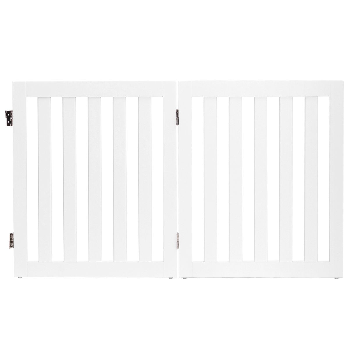 Dog barrier 60cm high protective gate wooden foldable 2 panels white