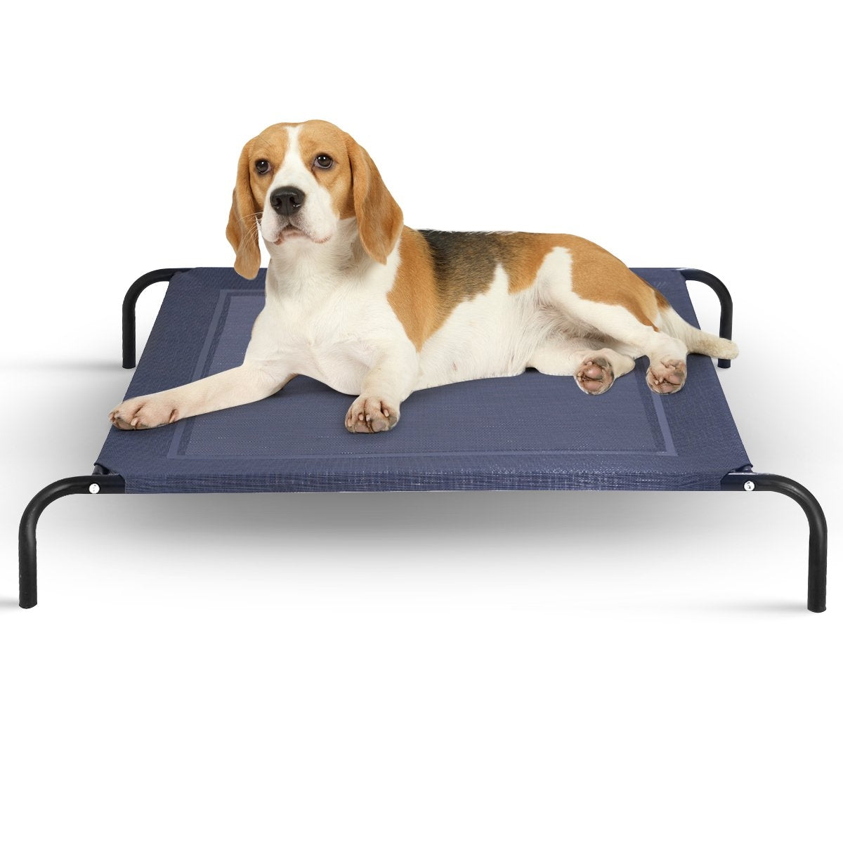 Dog bed garden dog lounger outdoor dog sofa gray 110 x 80 x 18 cm metal