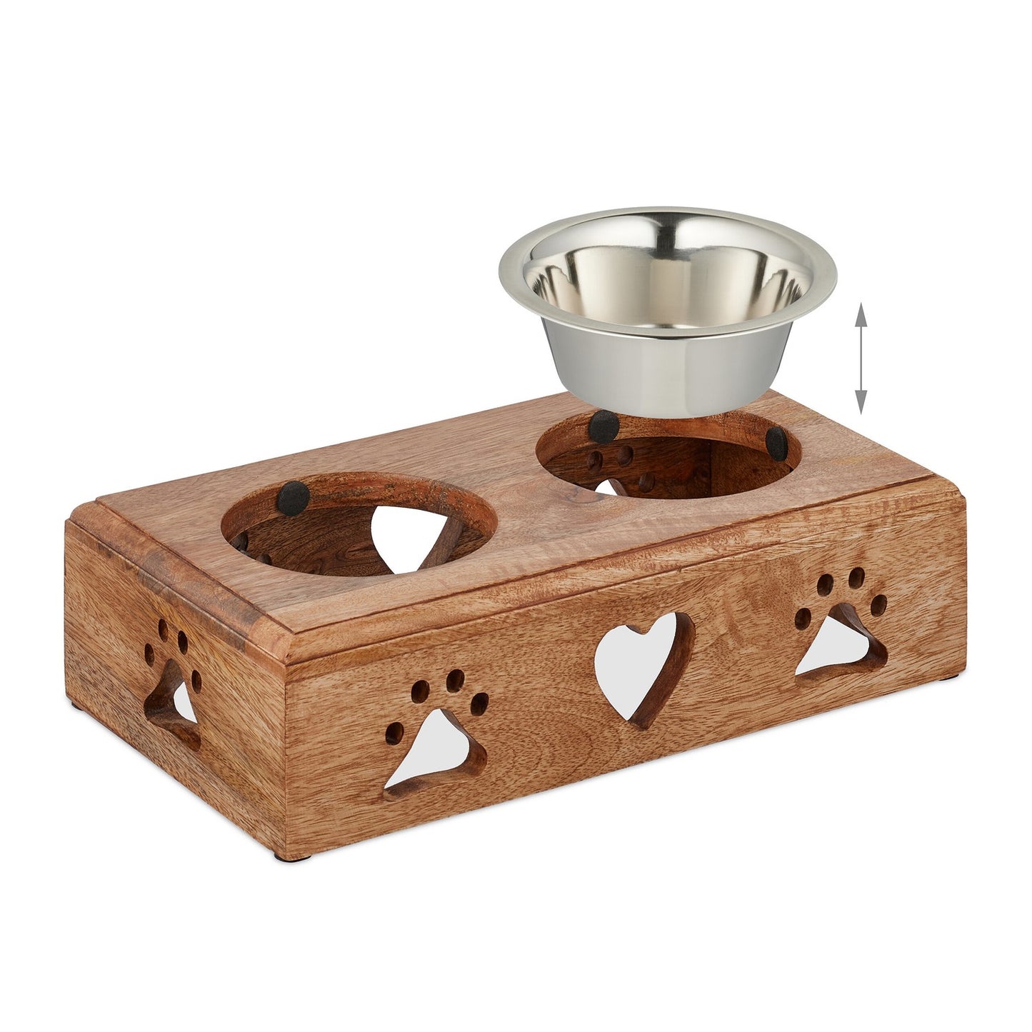 Dog bowl bar with 2 bowls