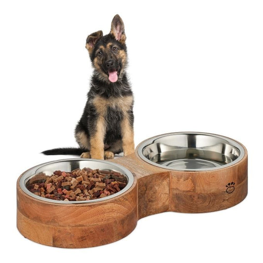 Dog bowl bar with 2 bowls