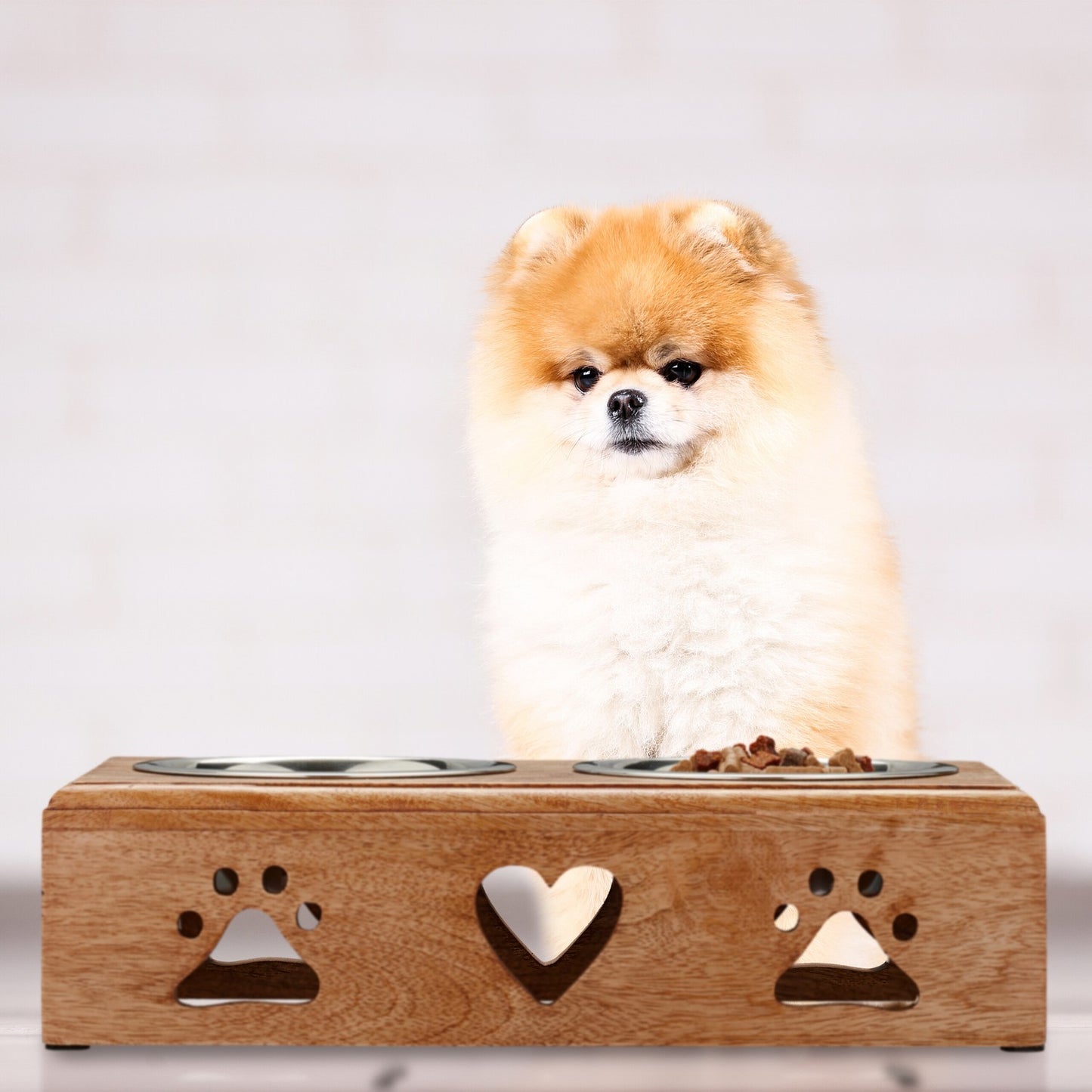 Dog bowl bar with 2 bowls