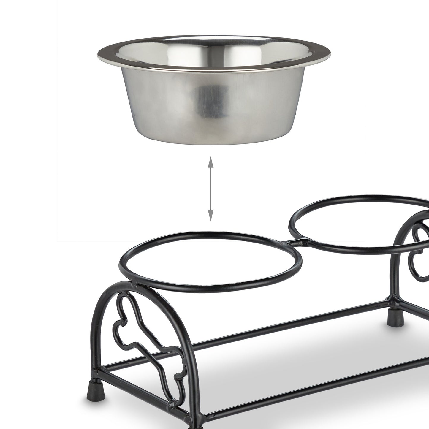 Dog bowl set with holder