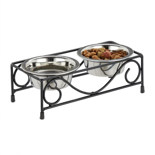 <p>Feeding Station for Cats and Dogs keeps your pet's dining area clean and organized. This sturdy iron frame with non-slip feet ensures stability, while stainless steel bowls offer easy maintenance.</p>

<ul>
<li>Prevent spills with a stable, non-slip de