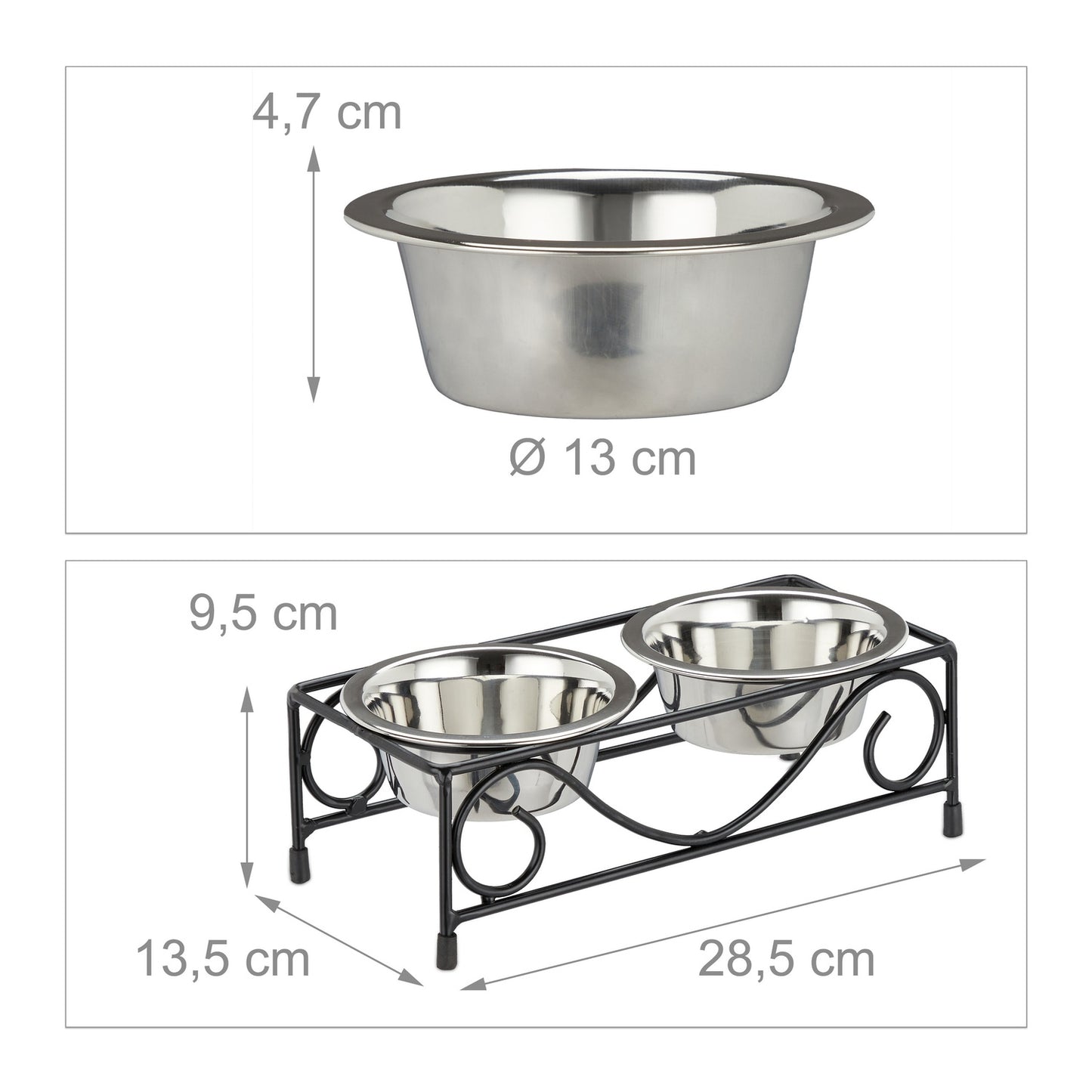 <p>Feeding Station for Cats and Dogs keeps your pet's dining area clean and organized. This sturdy iron frame with non-slip feet ensures stability, while stainless steel bowls offer easy maintenance.</p>

<ul>
<li>Prevent spills with a stable, non-slip de