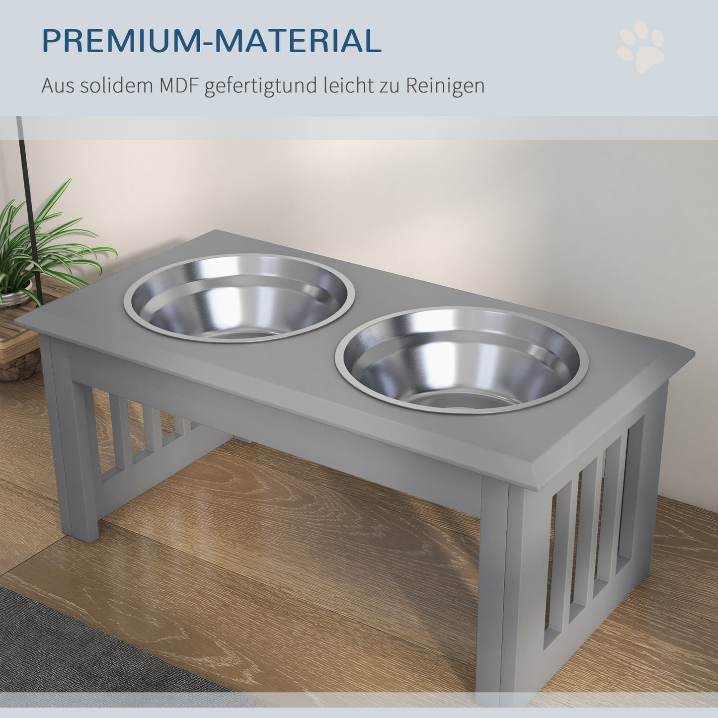 Raised pet bowls, stainless steel, easy to clean, 2L capacity